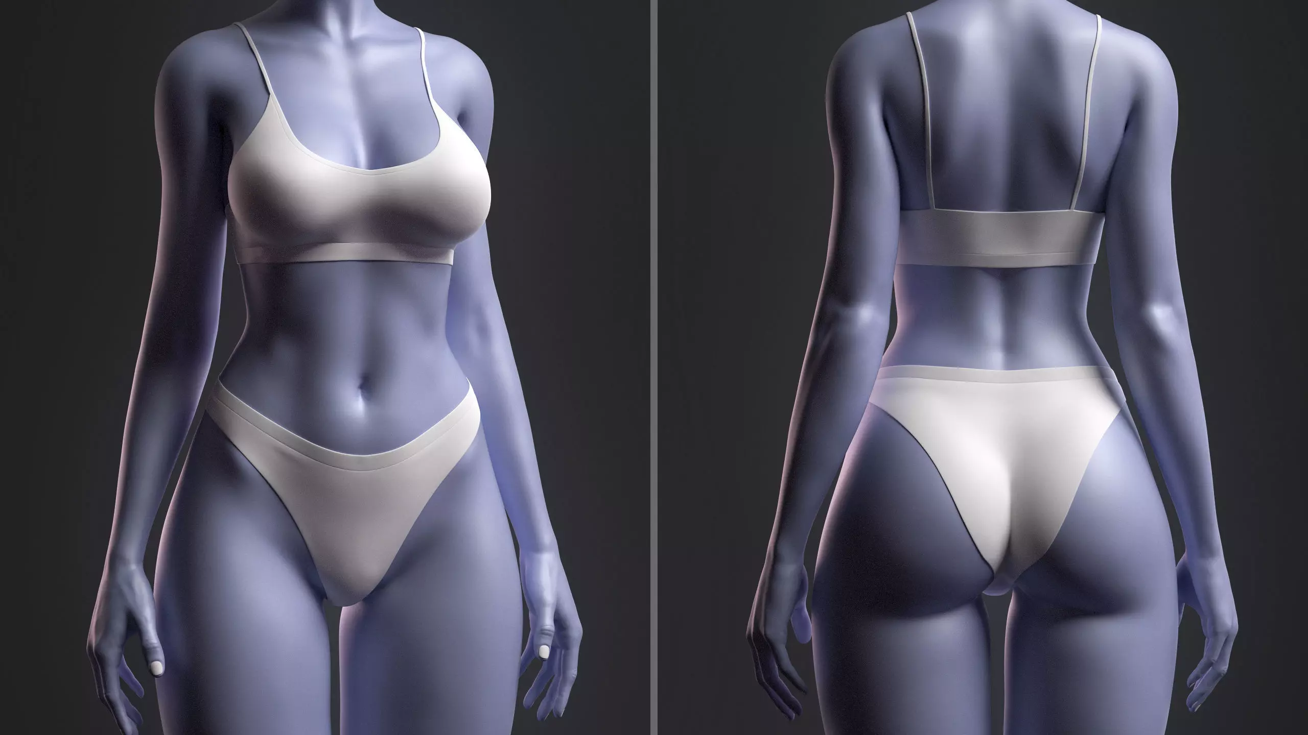 Advanced High Poly Female Basemesh - Body 03 3D model_14
