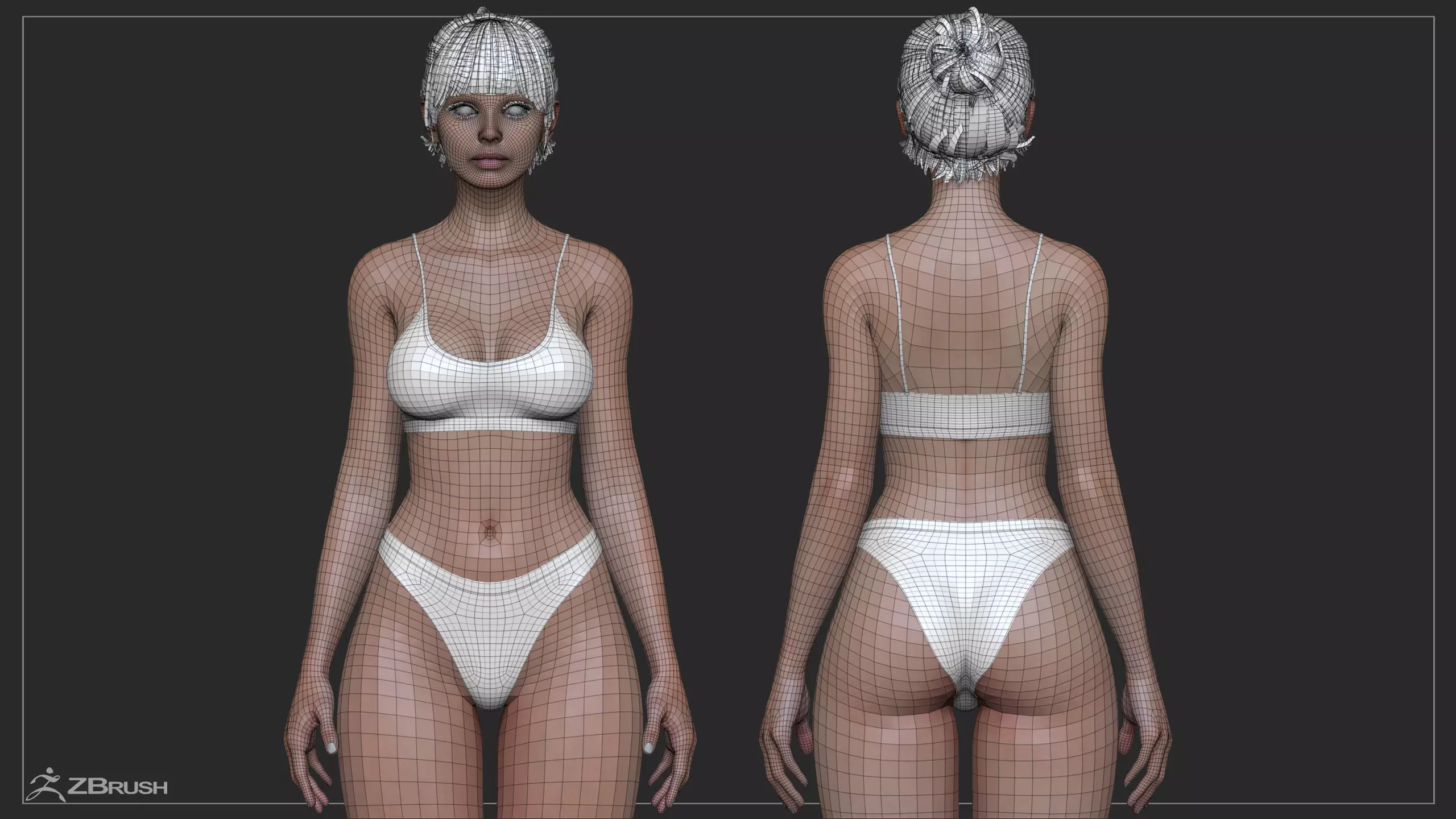 Advanced High Poly Female Basemesh - Body 03 3D model_21