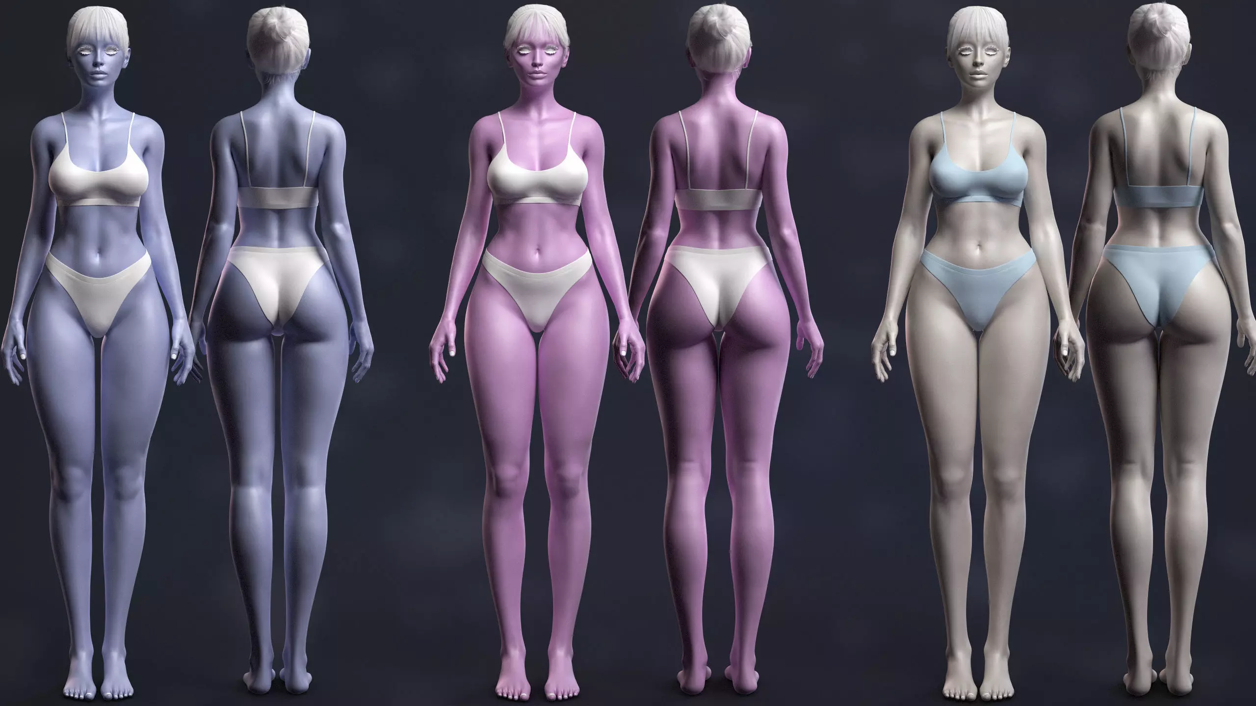 Advanced High Poly Female Basemesh - Body 03 3D model_28
