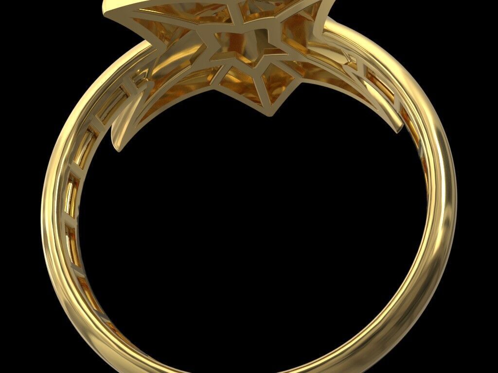 Star Ring 3D print model_4