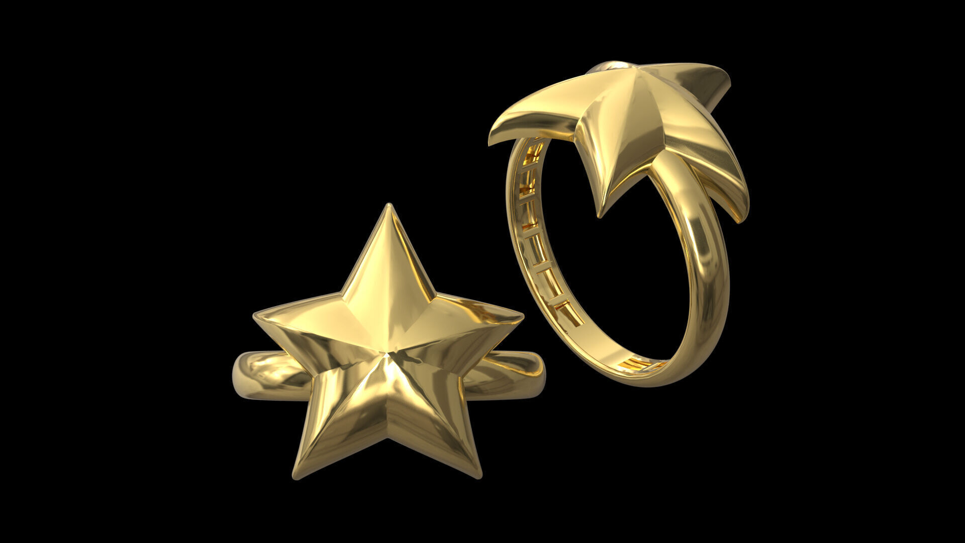 Star Ring 3D print model_3