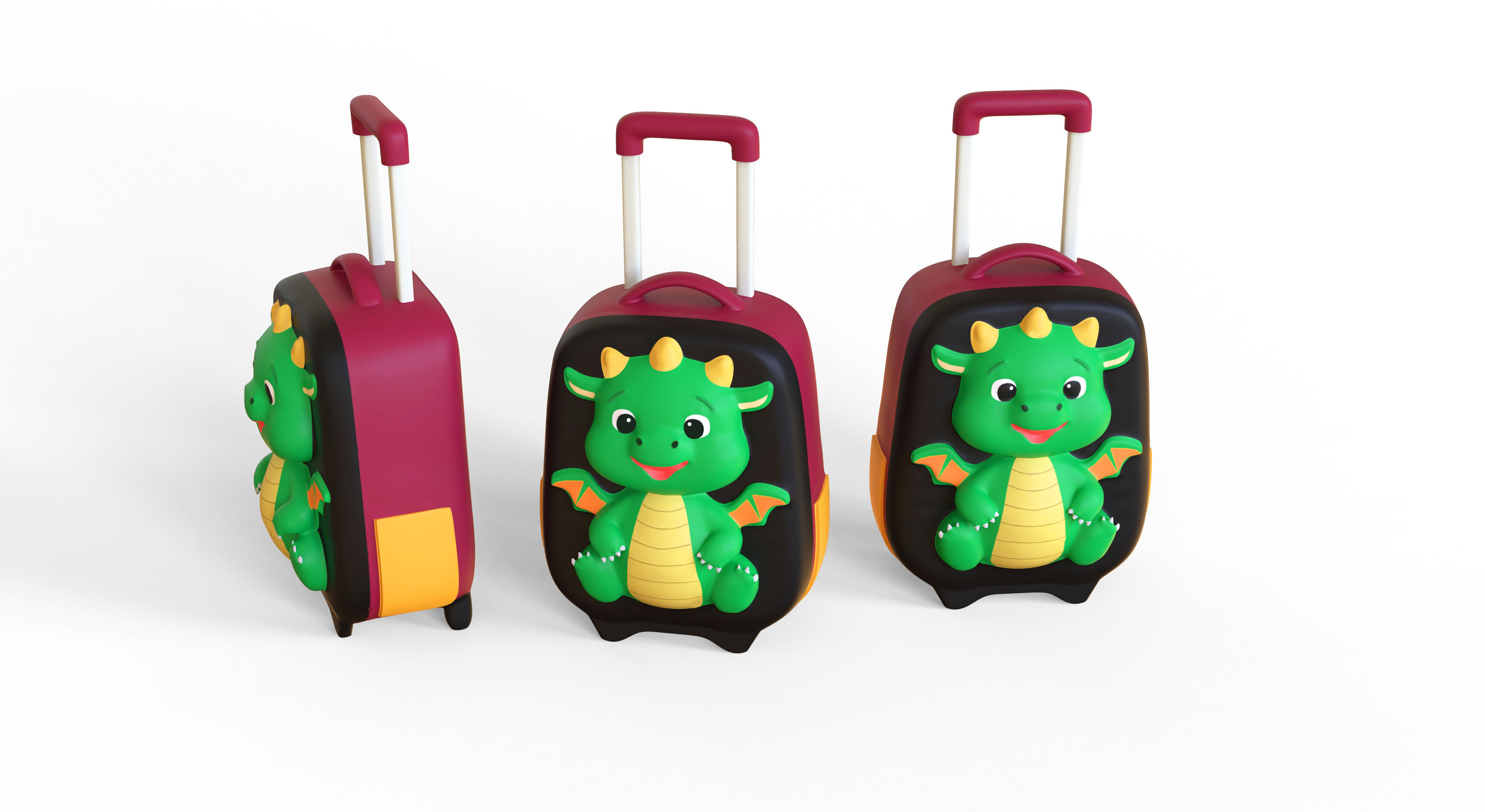 Low Poly - Suitcase Dragon Low-poly 3D model_2