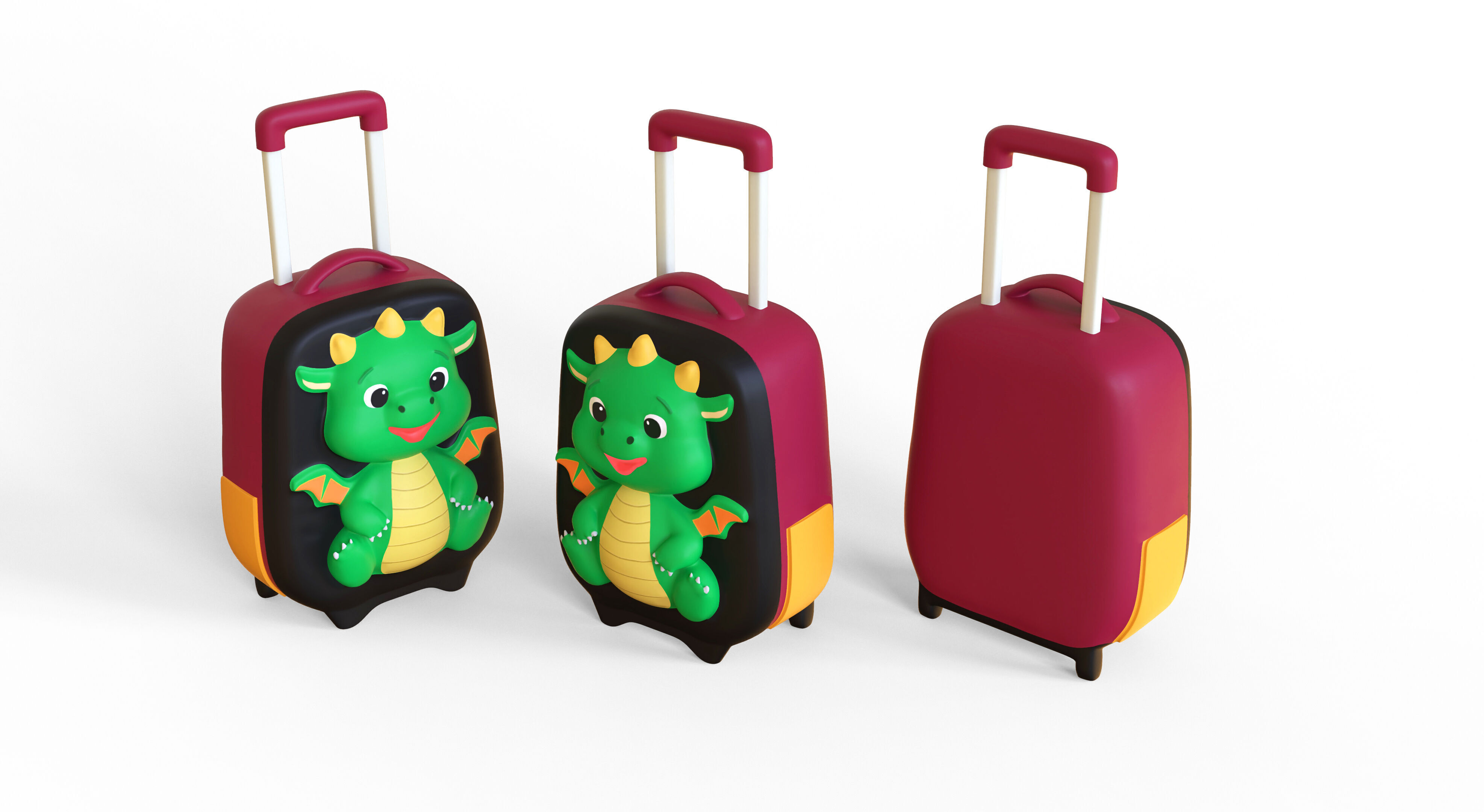 Low Poly - Suitcase Dragon Low-poly 3D model_6
