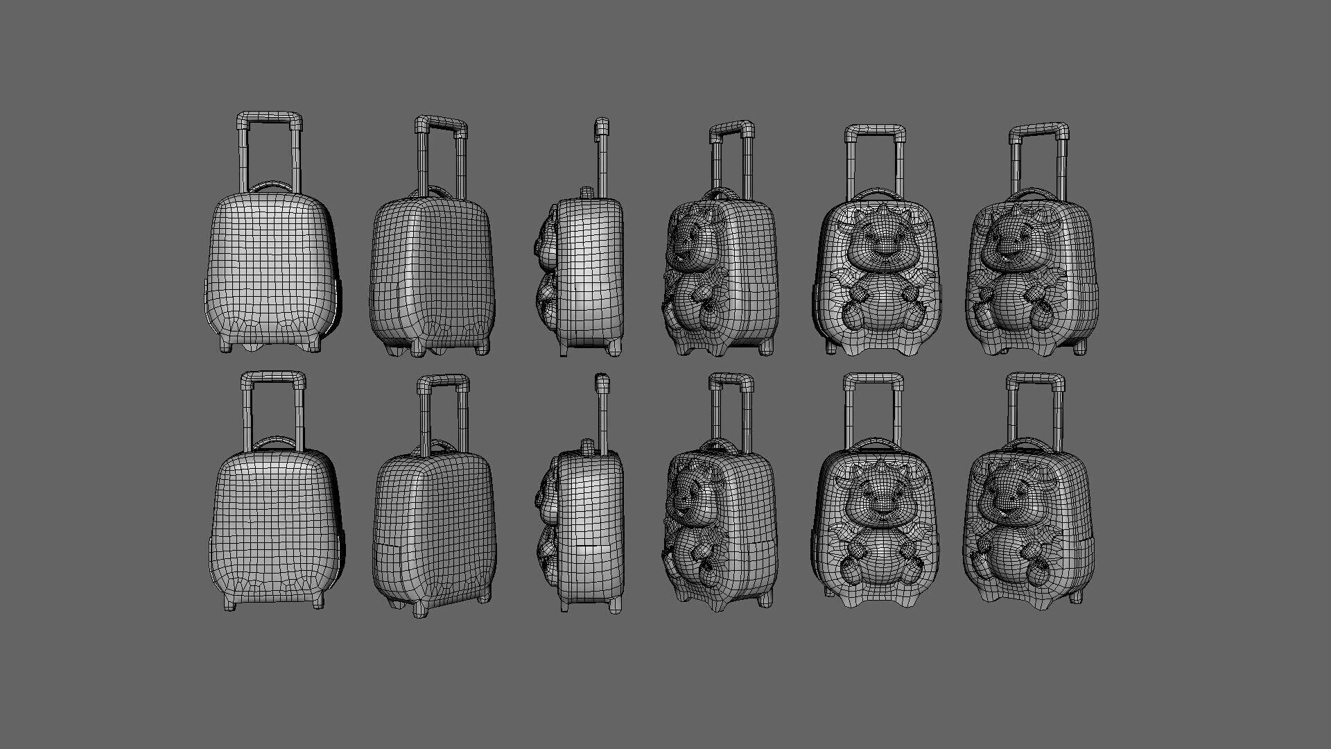 Low Poly - Suitcase Dragon Low-poly 3D model_12