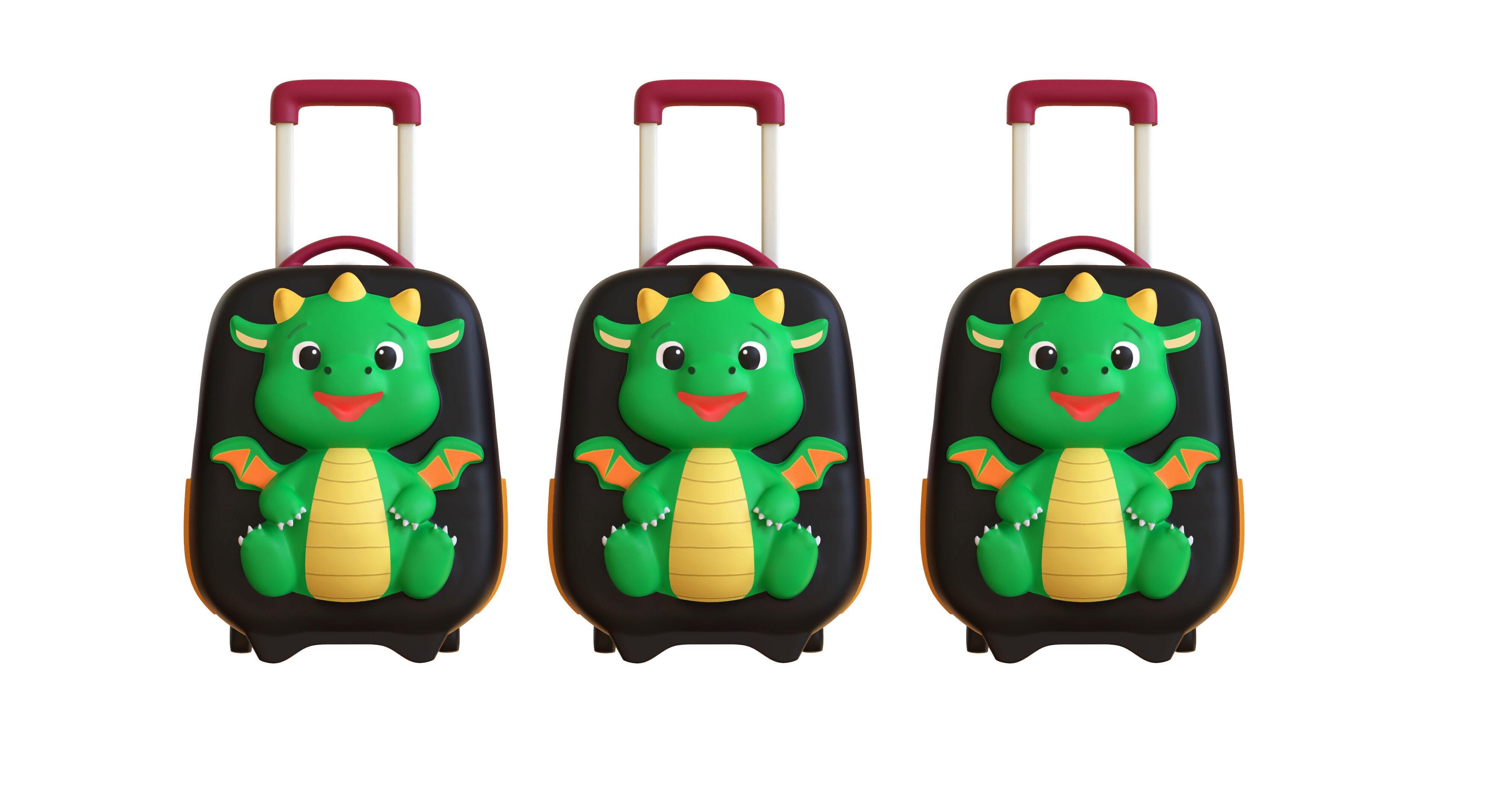 Low Poly - Suitcase Dragon Low-poly 3D model_3