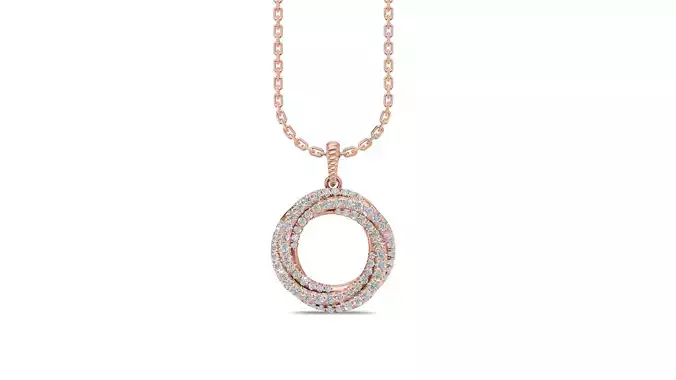 Sparkling Circular Pendant with Diamond 3D print model