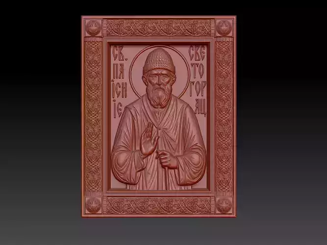 Orthodox icon of Saint Paisios 3D model