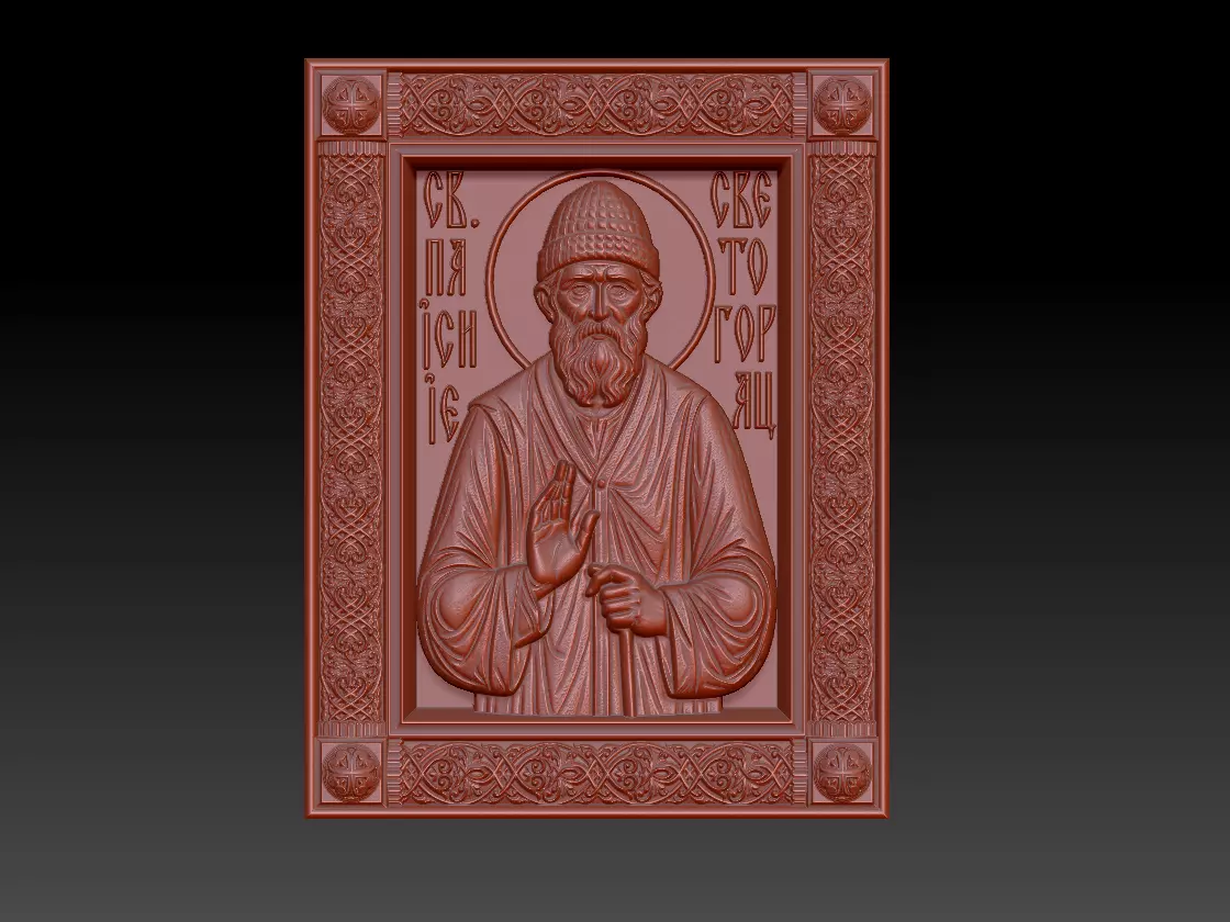 Orthodox icon of Saint Paisios 3D model 3D print model_0