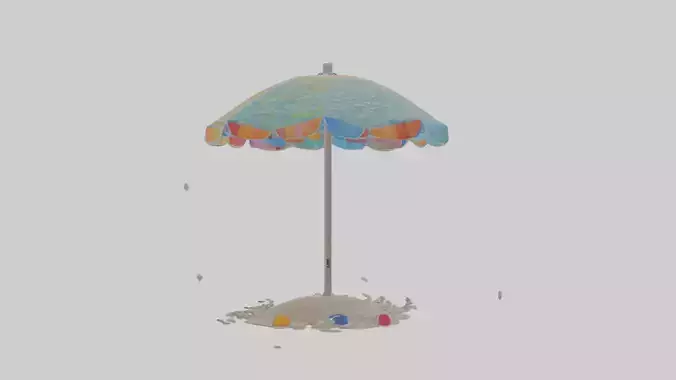Cartoon Beach Umbrella