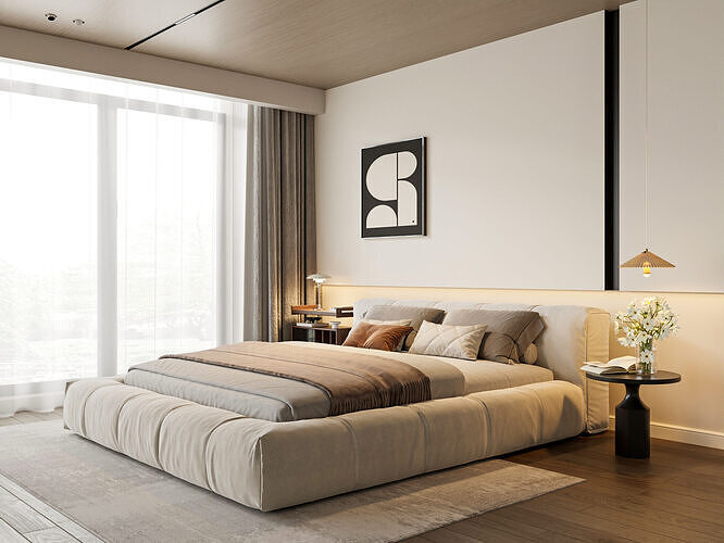 Modern Minimalist Bedroom Interior 23 3D model