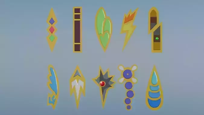 Pokemon Unova Gym Badges Low-poly 3D model