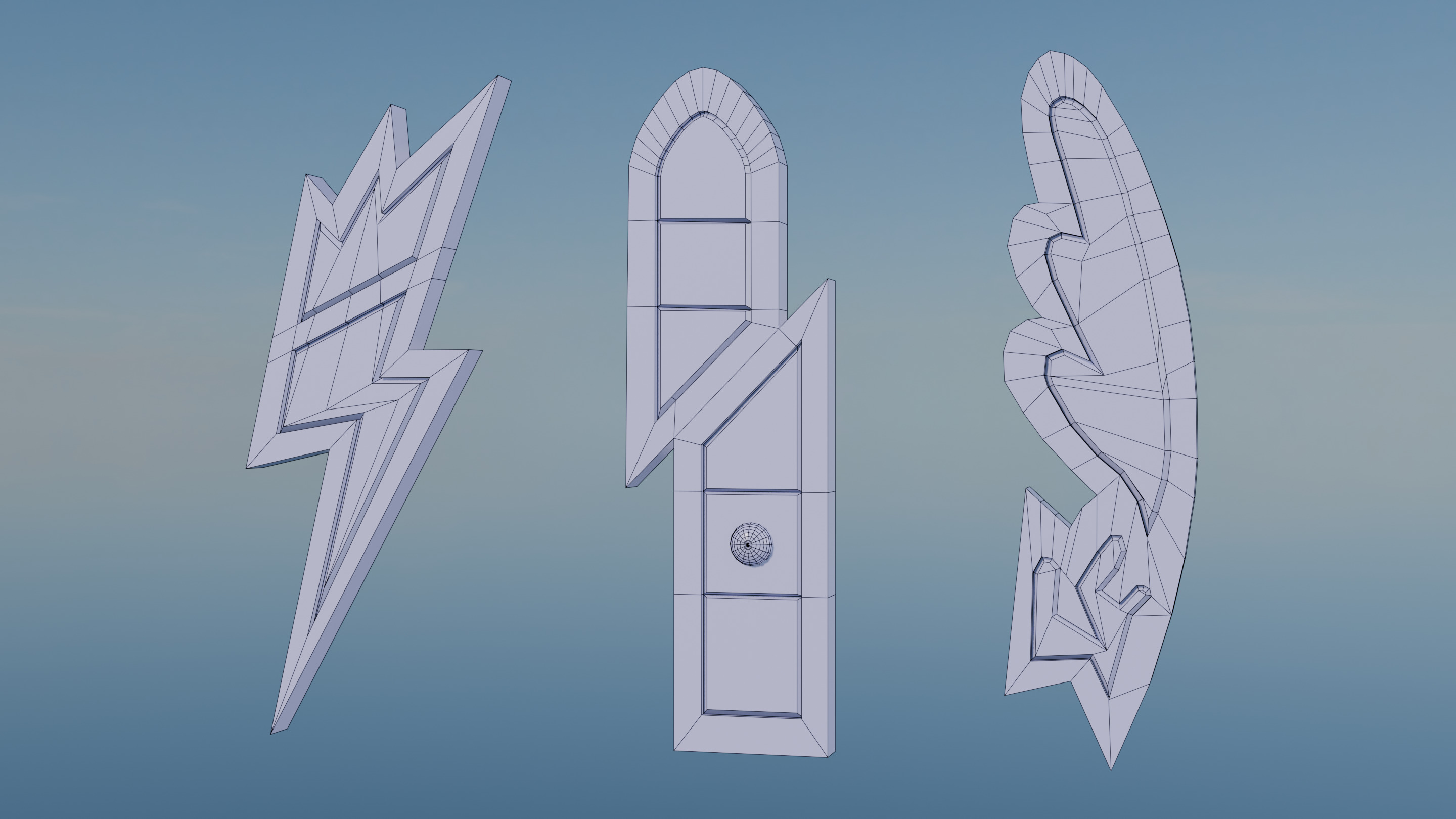 Pokemon Unova Gym Badges Low-poly 3D model_9