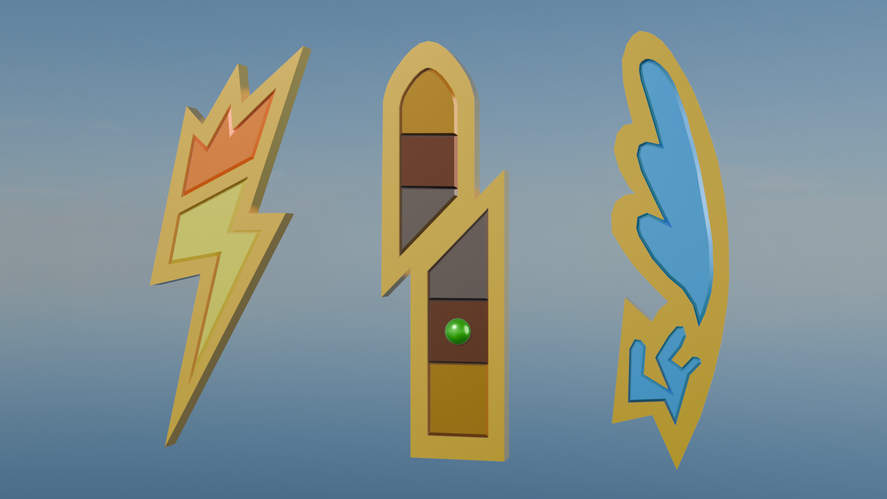 Pokemon Unova Gym Badges Low-poly 3D model_7