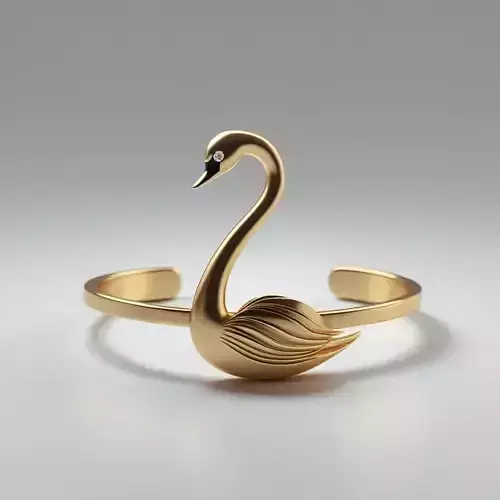 Swan Embrace Minimalist Gold Swan Bracelet  Royal Jewelry Design