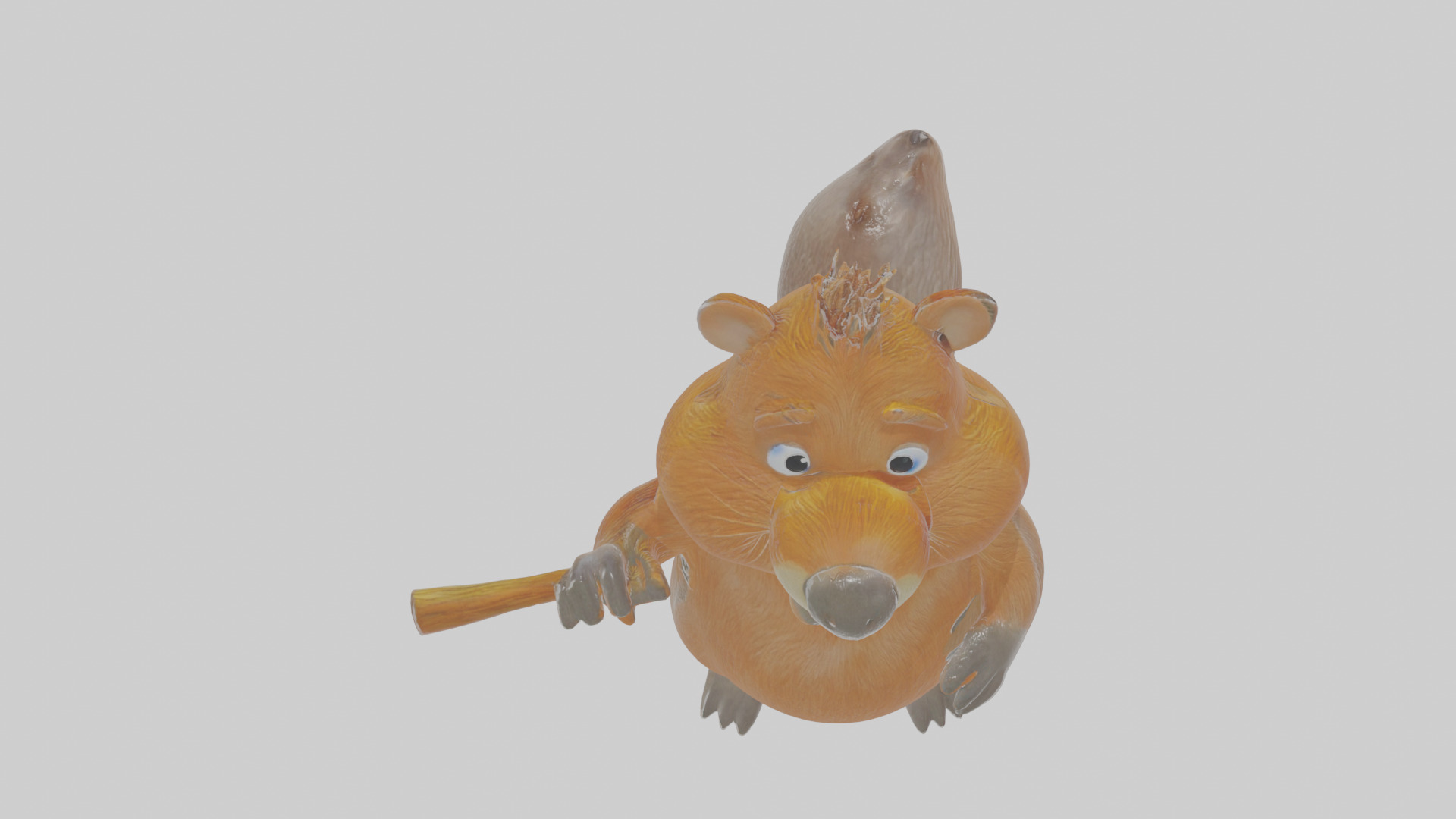 Cartoon Beaver Low-poly 3D model_25