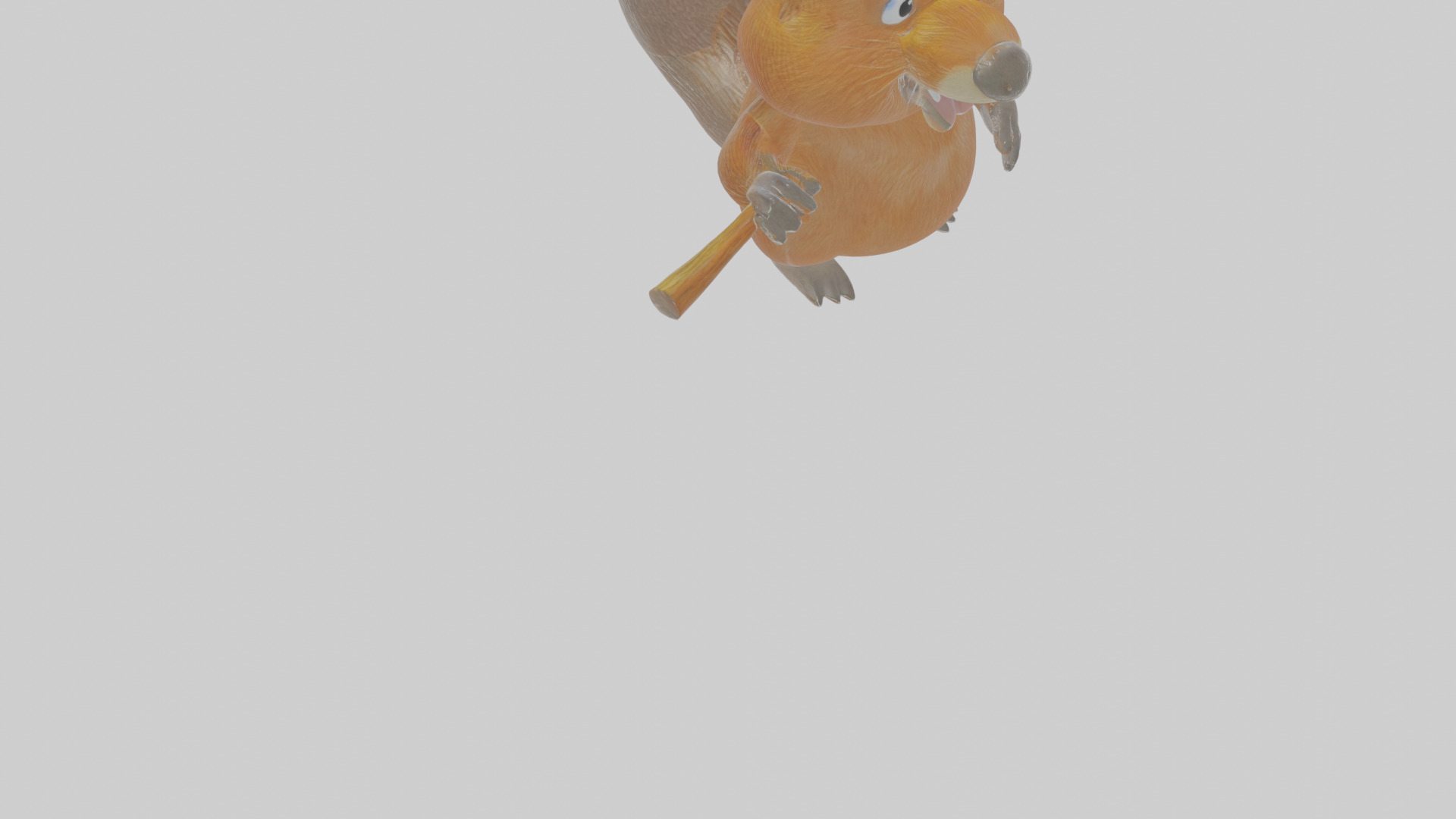 Cartoon Beaver Low-poly 3D model_9