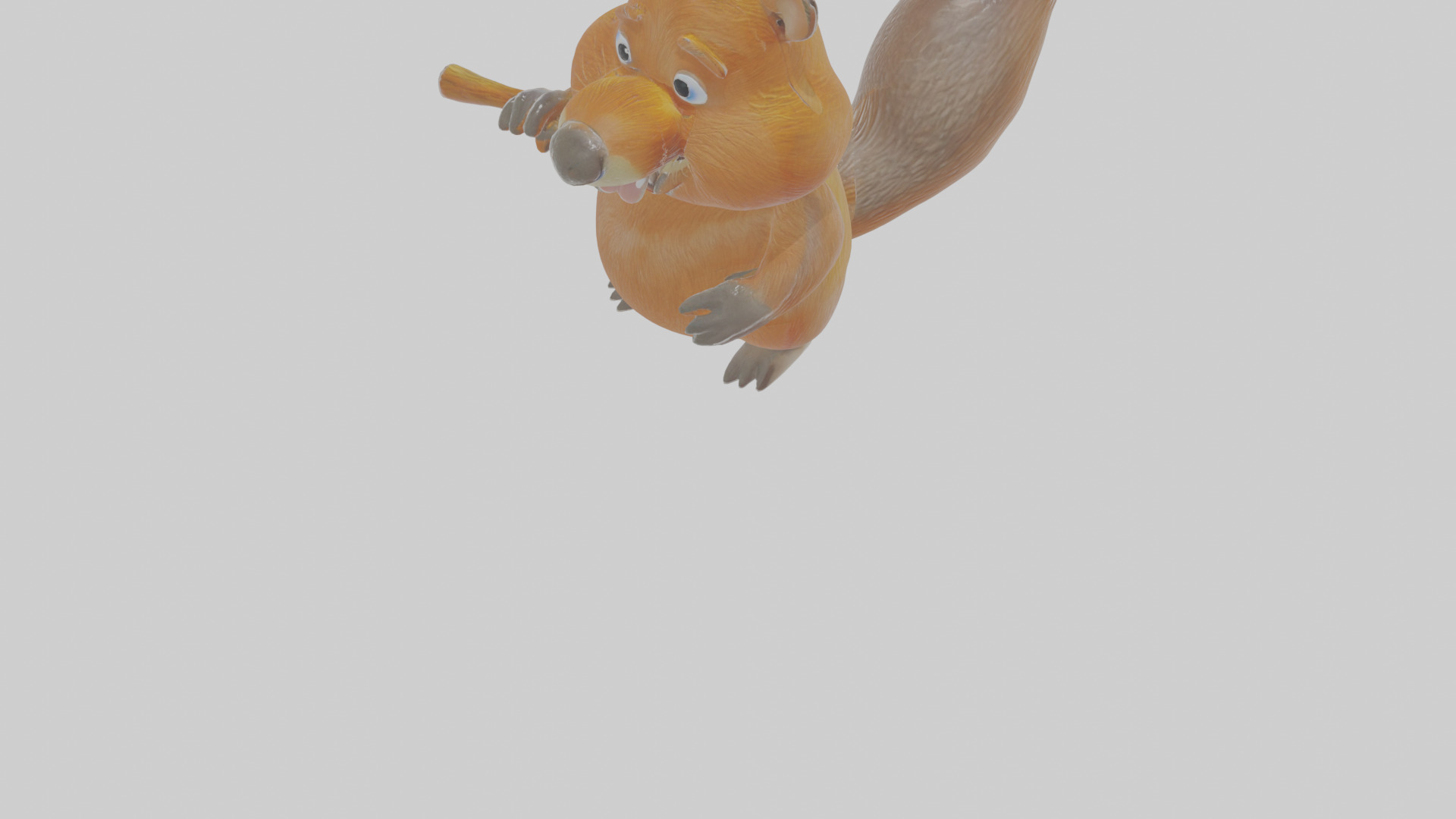 Cartoon Beaver Low-poly 3D model_8