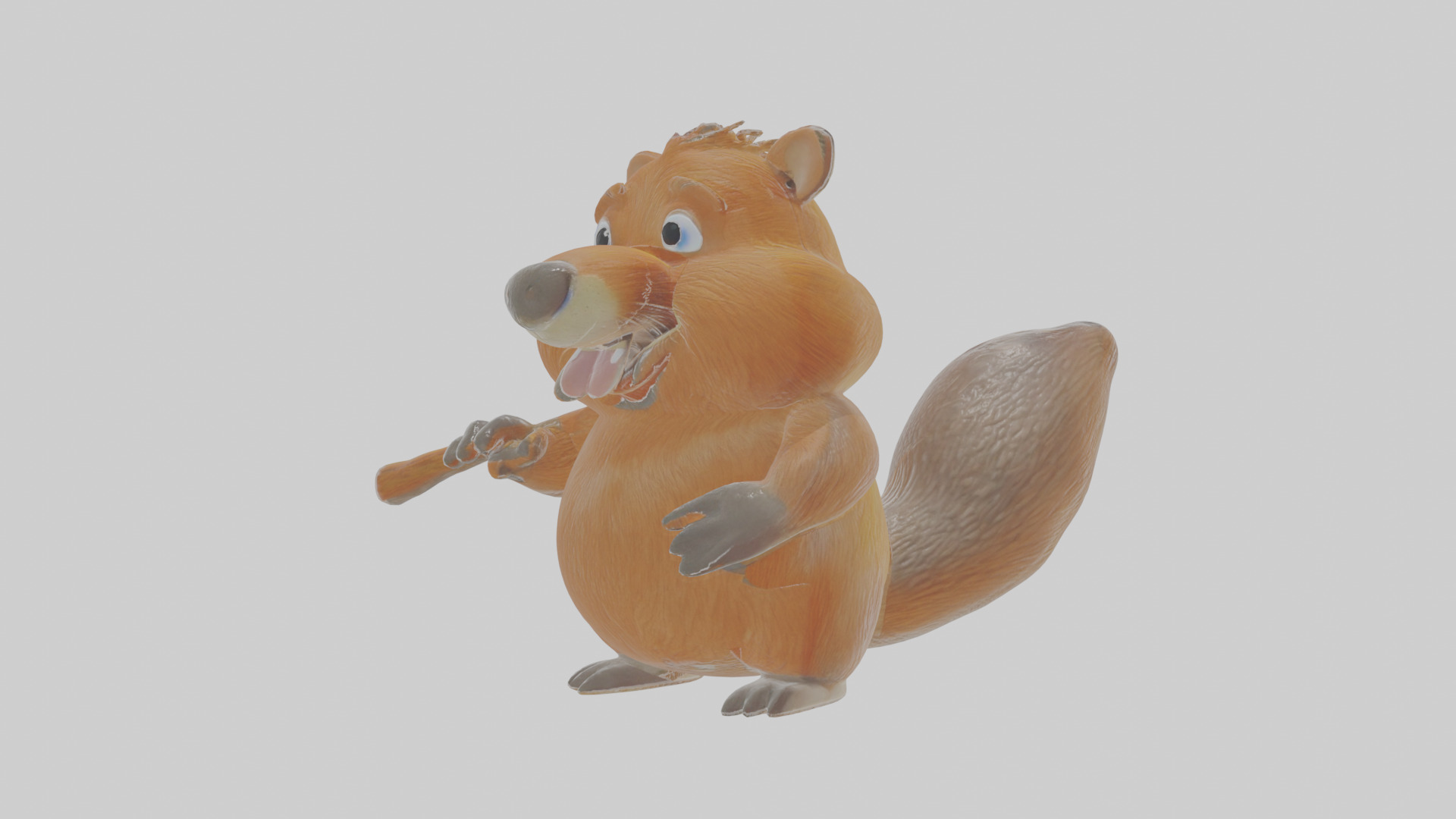 Cartoon Beaver Low-poly 3D model_12