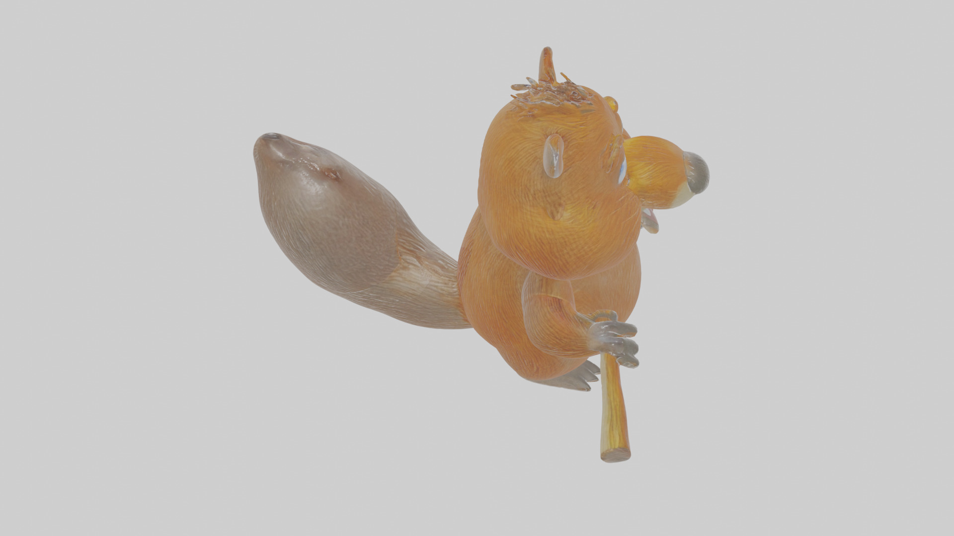 Cartoon Beaver Low-poly 3D model_28