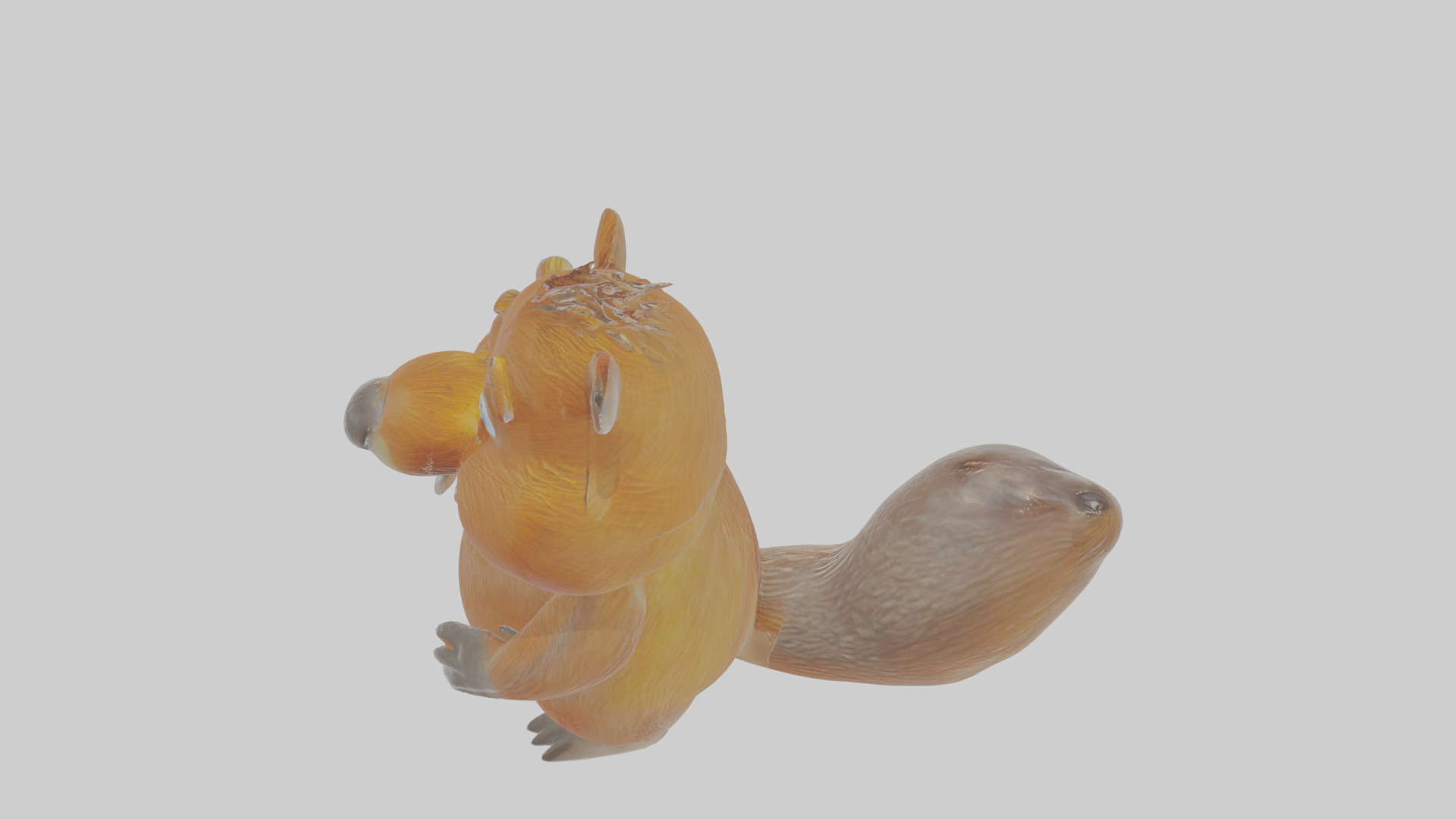 Cartoon Beaver Low-poly 3D model_26