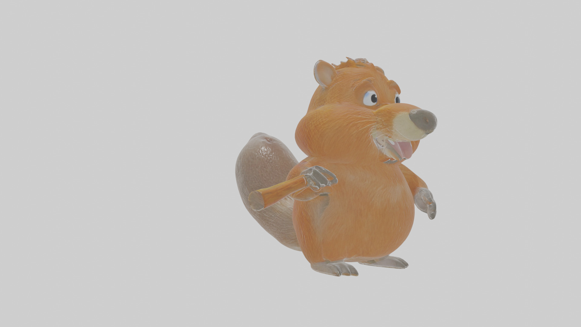 Cartoon Beaver Low-poly 3D model_18