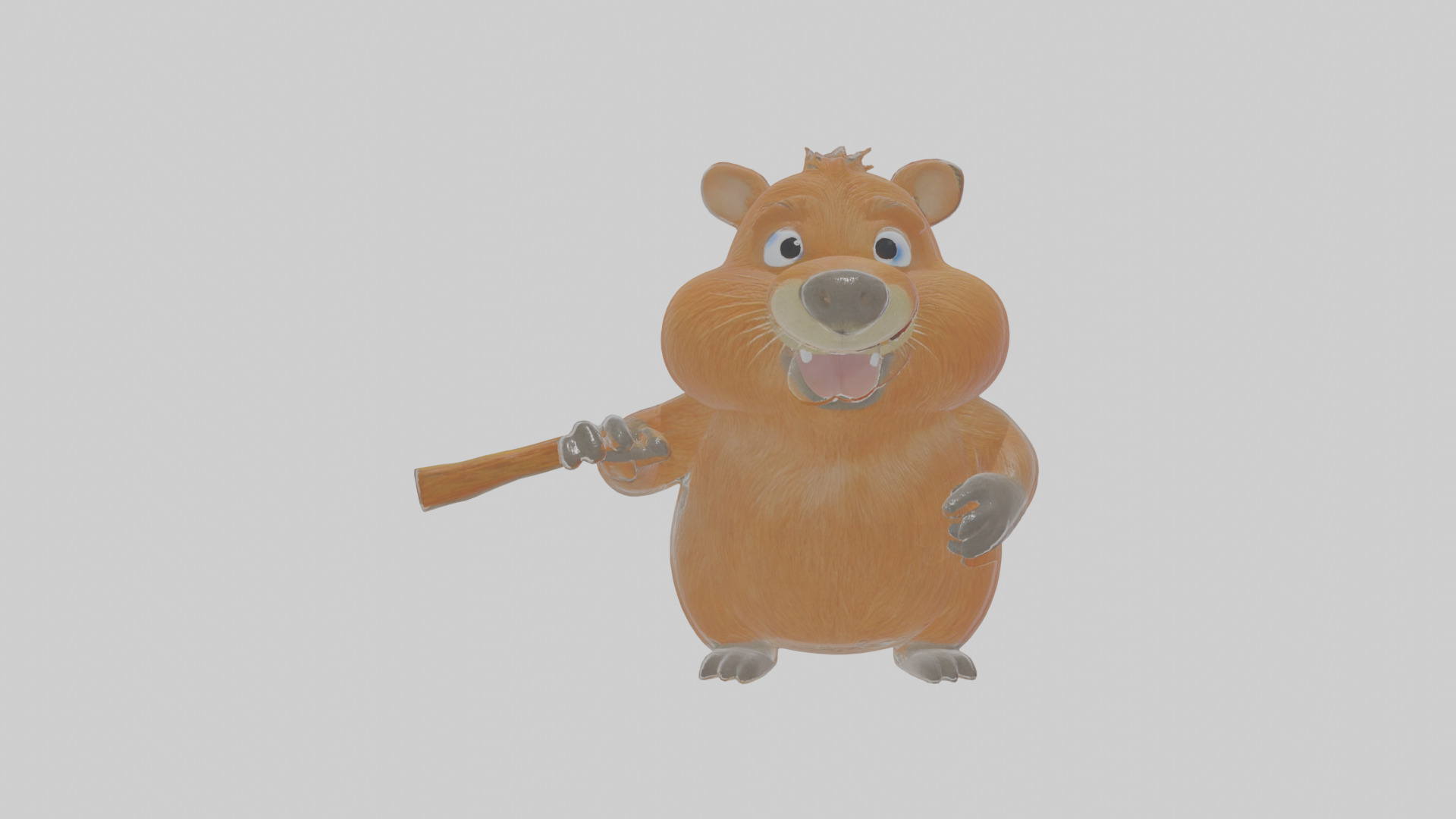 Cartoon Beaver Low-poly 3D model_14