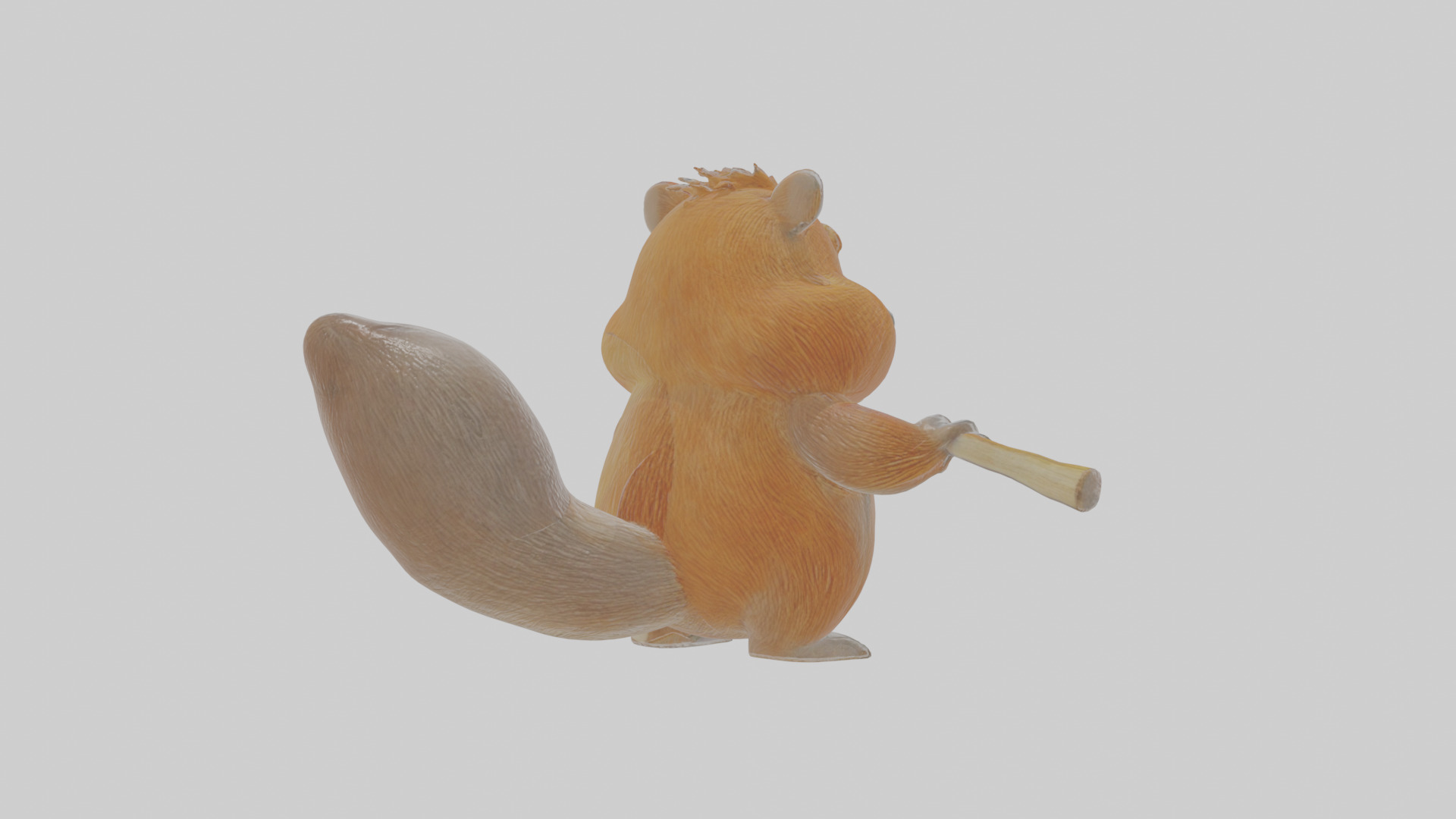 Cartoon Beaver Low-poly 3D model_2