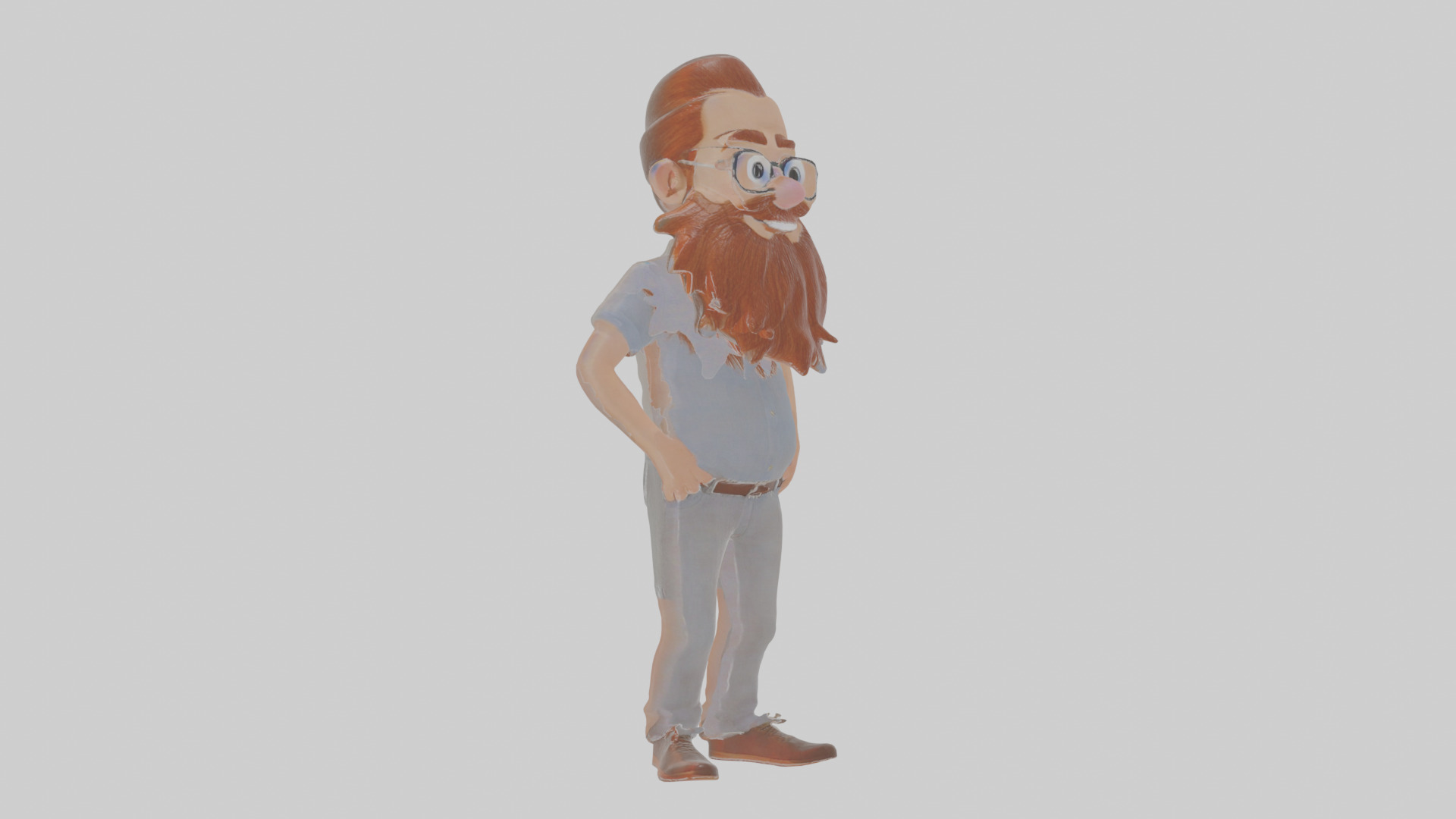 Cartoon Becard Low-poly 3D model_11