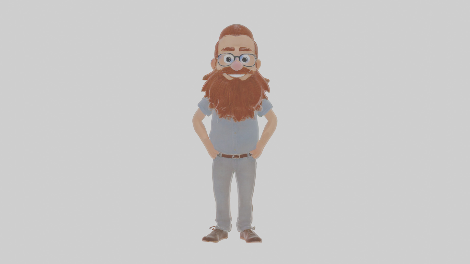 Cartoon Becard Low-poly 3D model_15