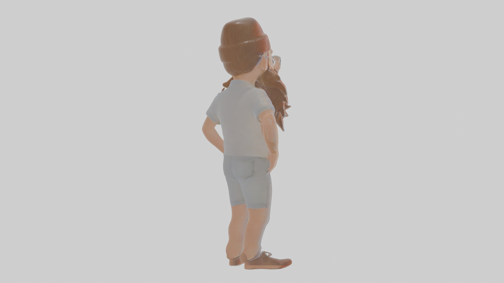 Cartoon Becard Low-poly 3D model_3