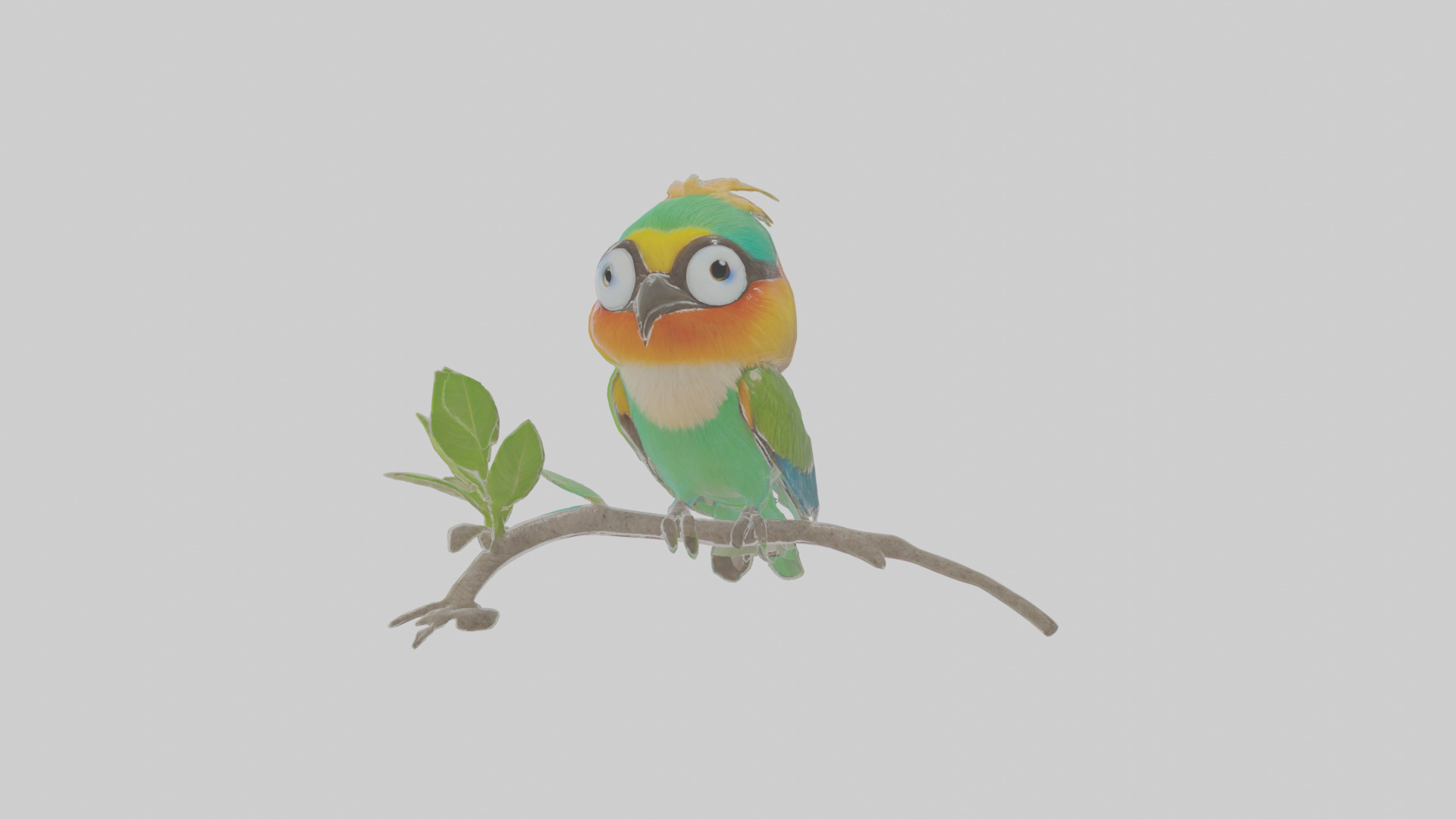 Cartoon Beeeater Low-poly 3D model_12