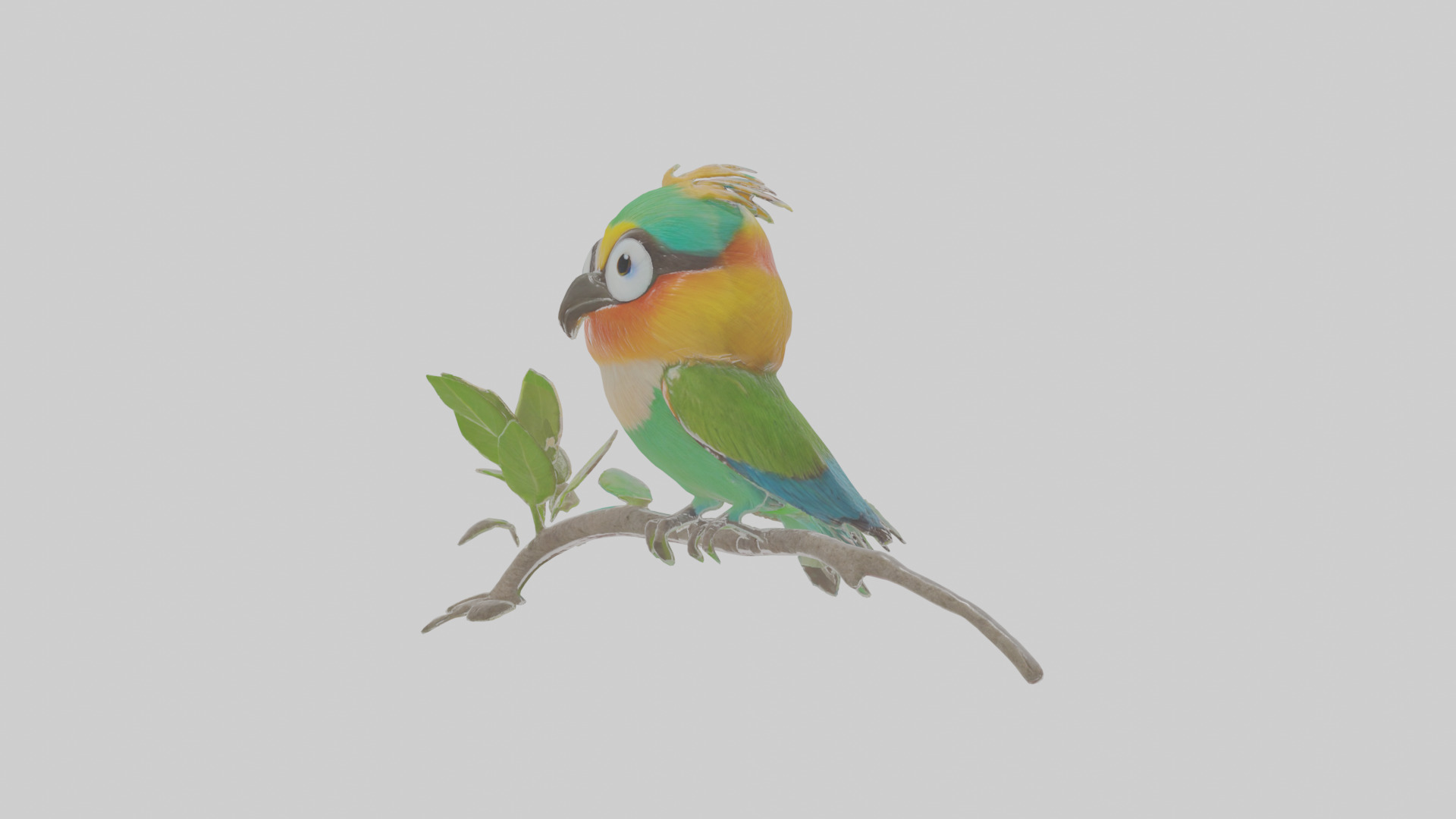 Cartoon Beeeater Low-poly 3D model_10