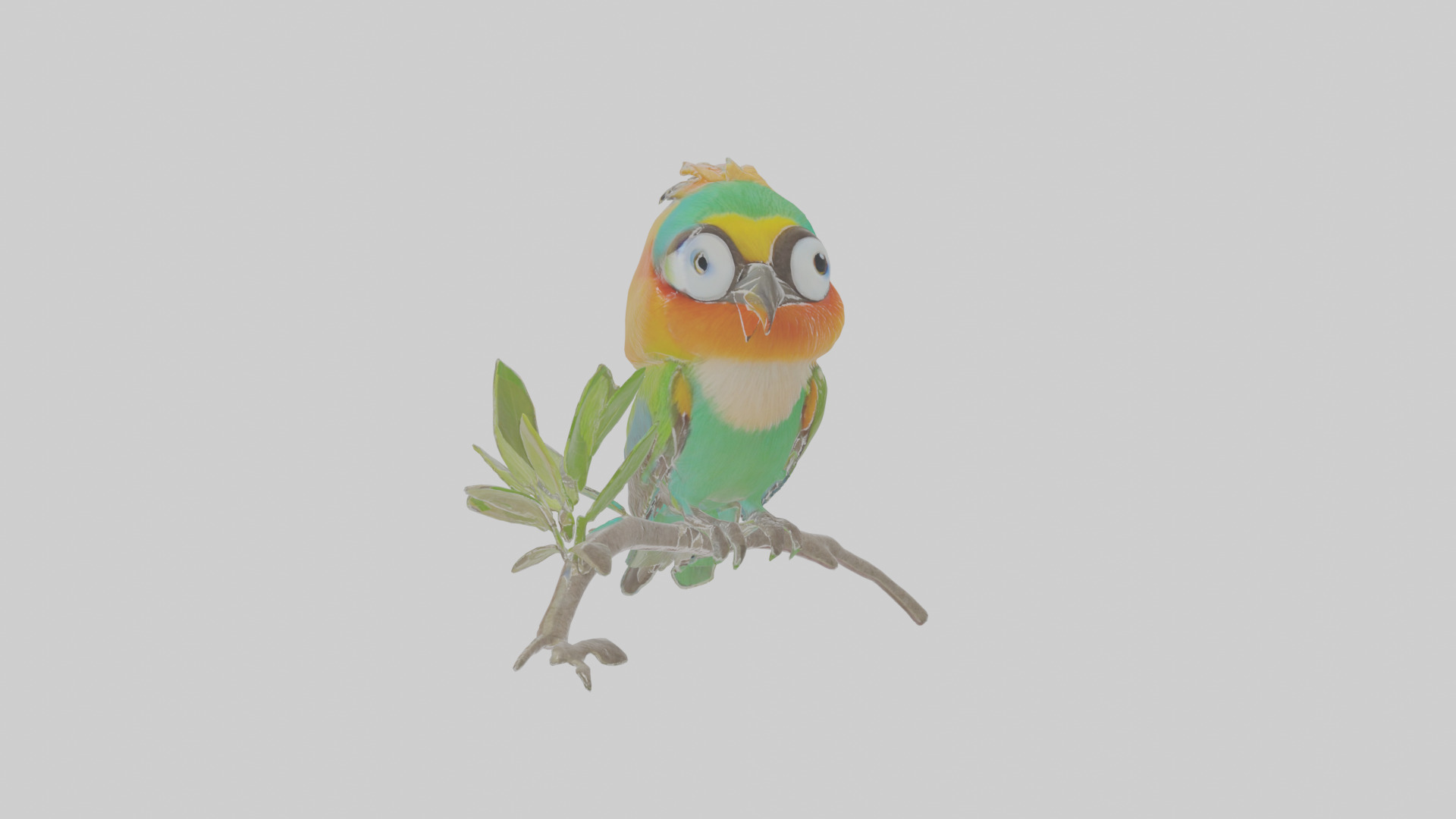 Cartoon Beeeater Low-poly 3D model_15
