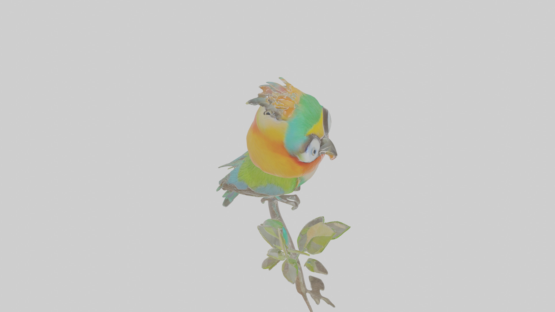 Cartoon Beeeater Low-poly 3D model_27