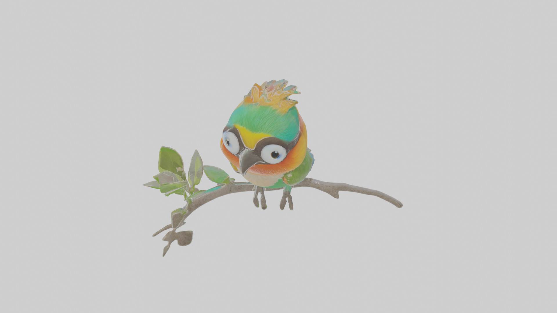 Cartoon Beeeater Low-poly 3D model_24