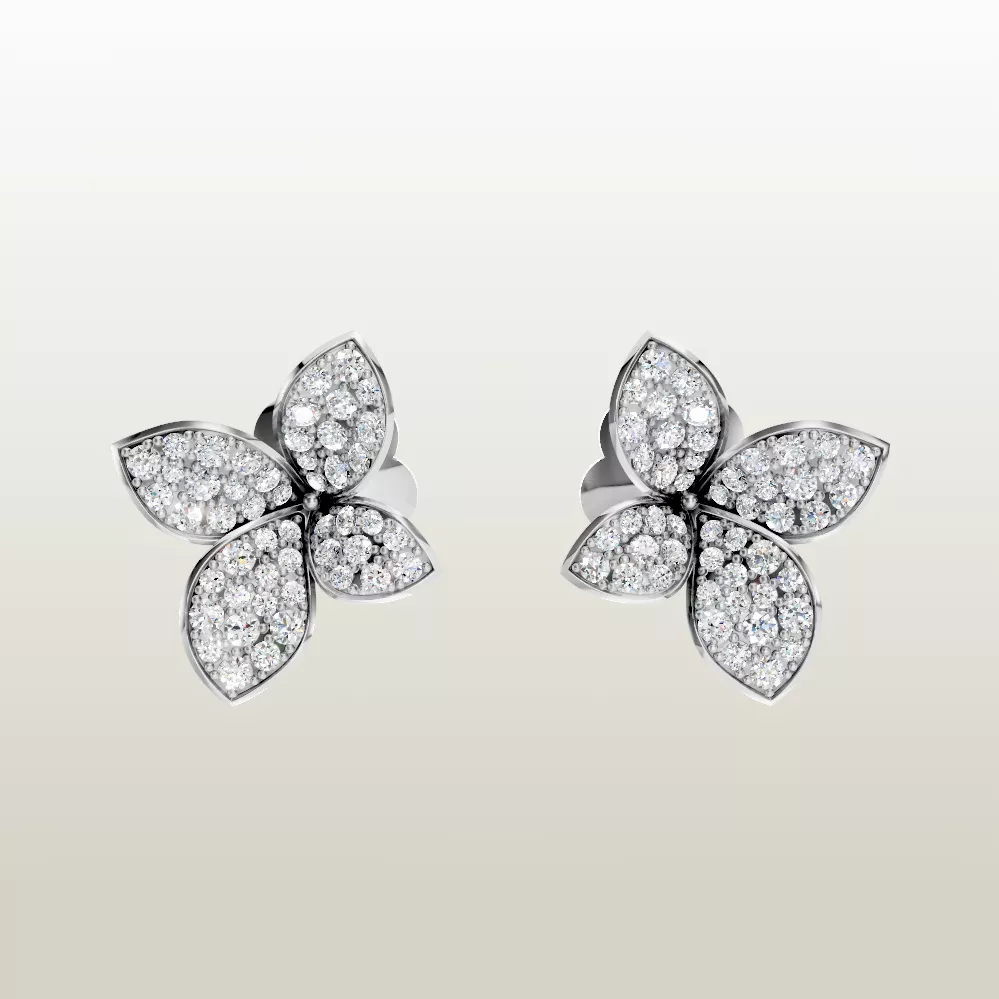 Pasqual Bruni giardini segreti flower stud earrings 3D print model