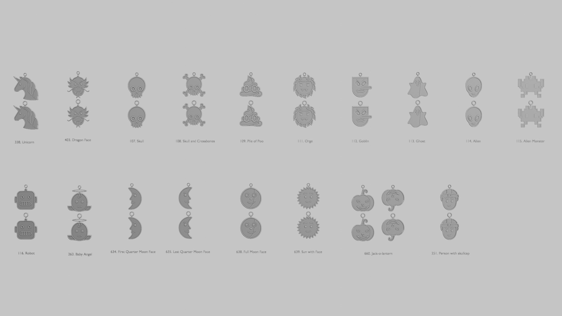 Creature Face Pendants Pack Whimsy Expressions 3D print model_2