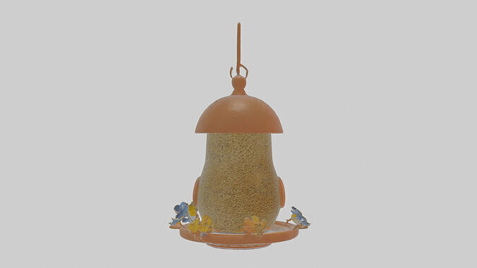 Cartoon Bird Feeder Low-poly 3D model