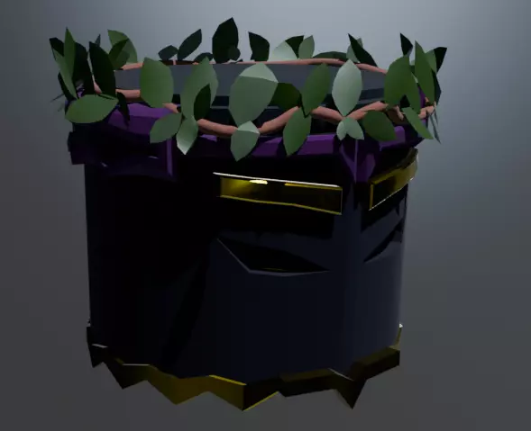 Bucket Helmet Low-poly 3D model_0