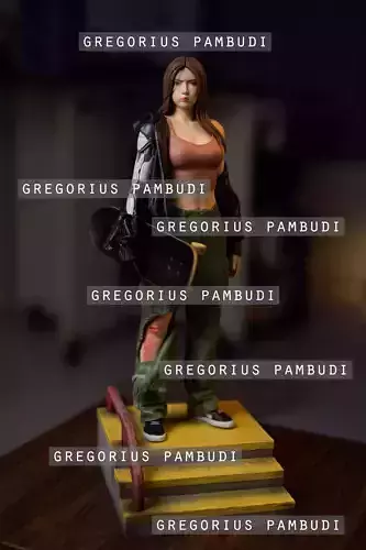 Skater Girl Statue 3d Printable