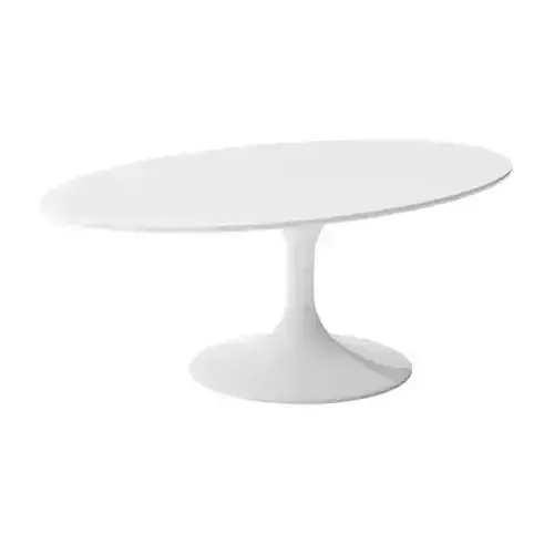 Oval white coffee table 38 cm