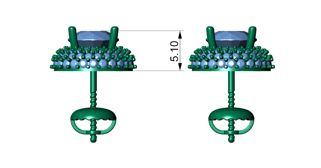 Pointer Diamond With Small Round Diamond Studs 3D print model_12