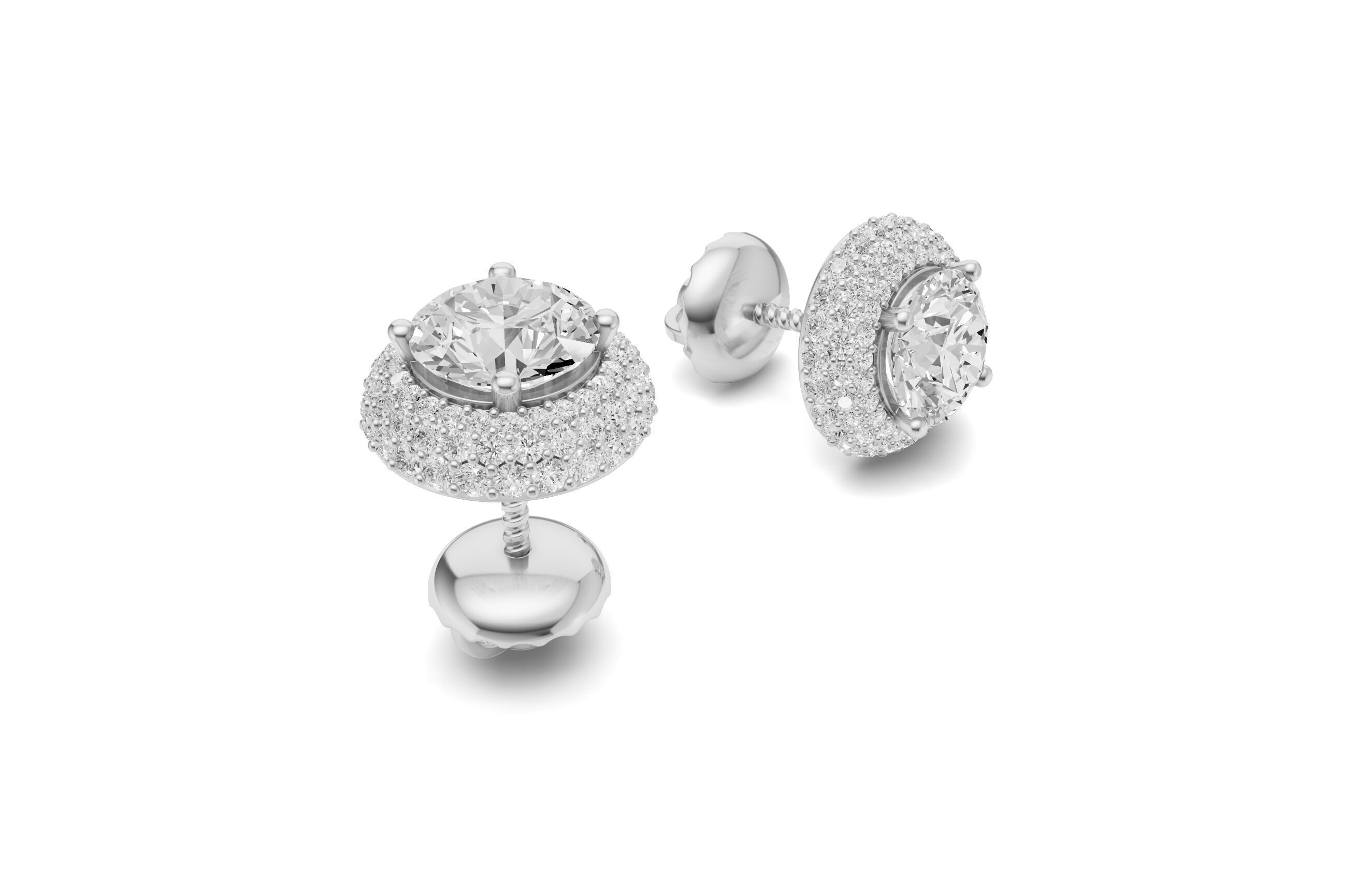 Pointer Diamond With Small Round Diamond Studs 3D print model_8