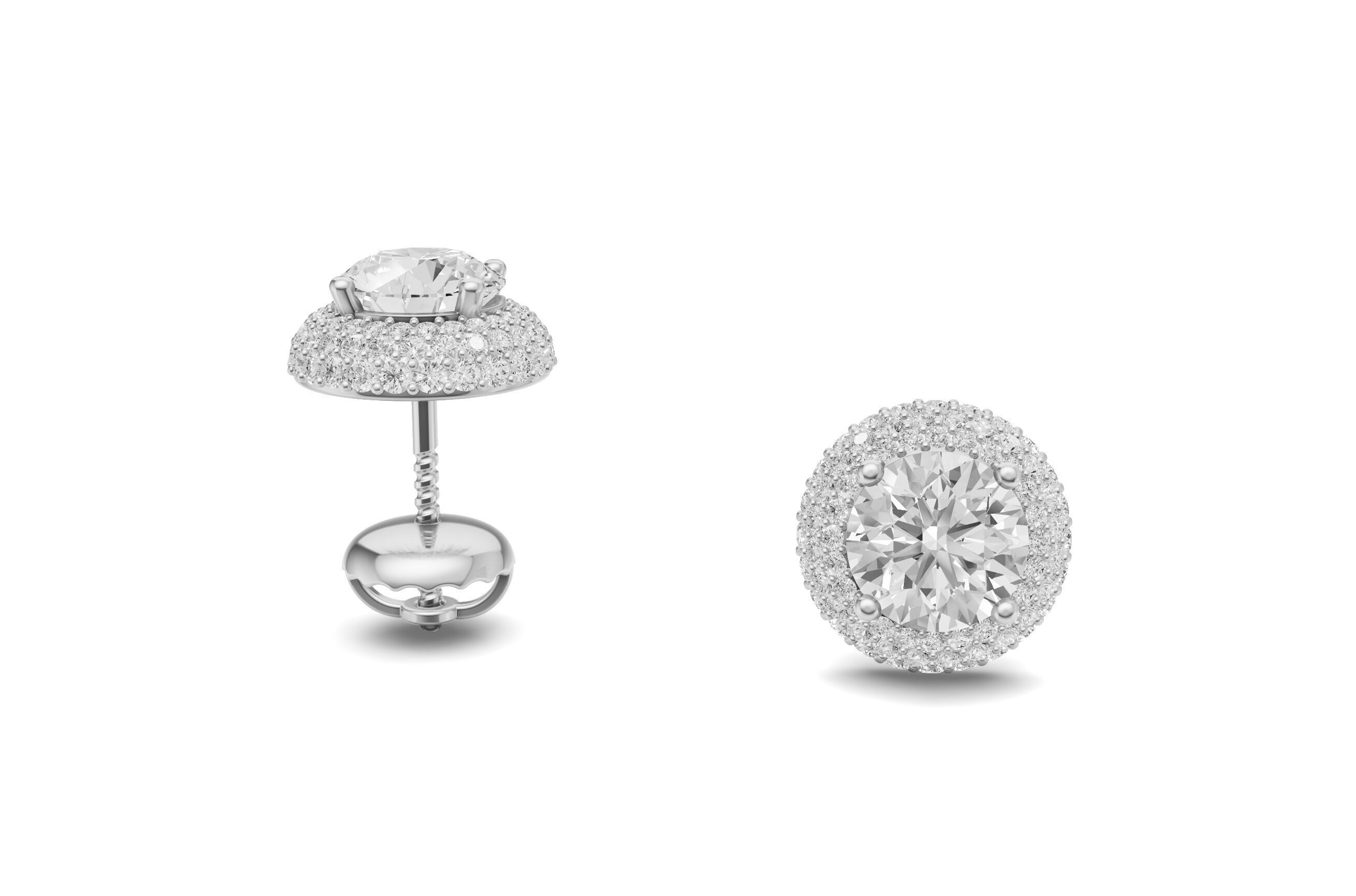 Pointer Diamond With Small Round Diamond Studs 3D print model_2