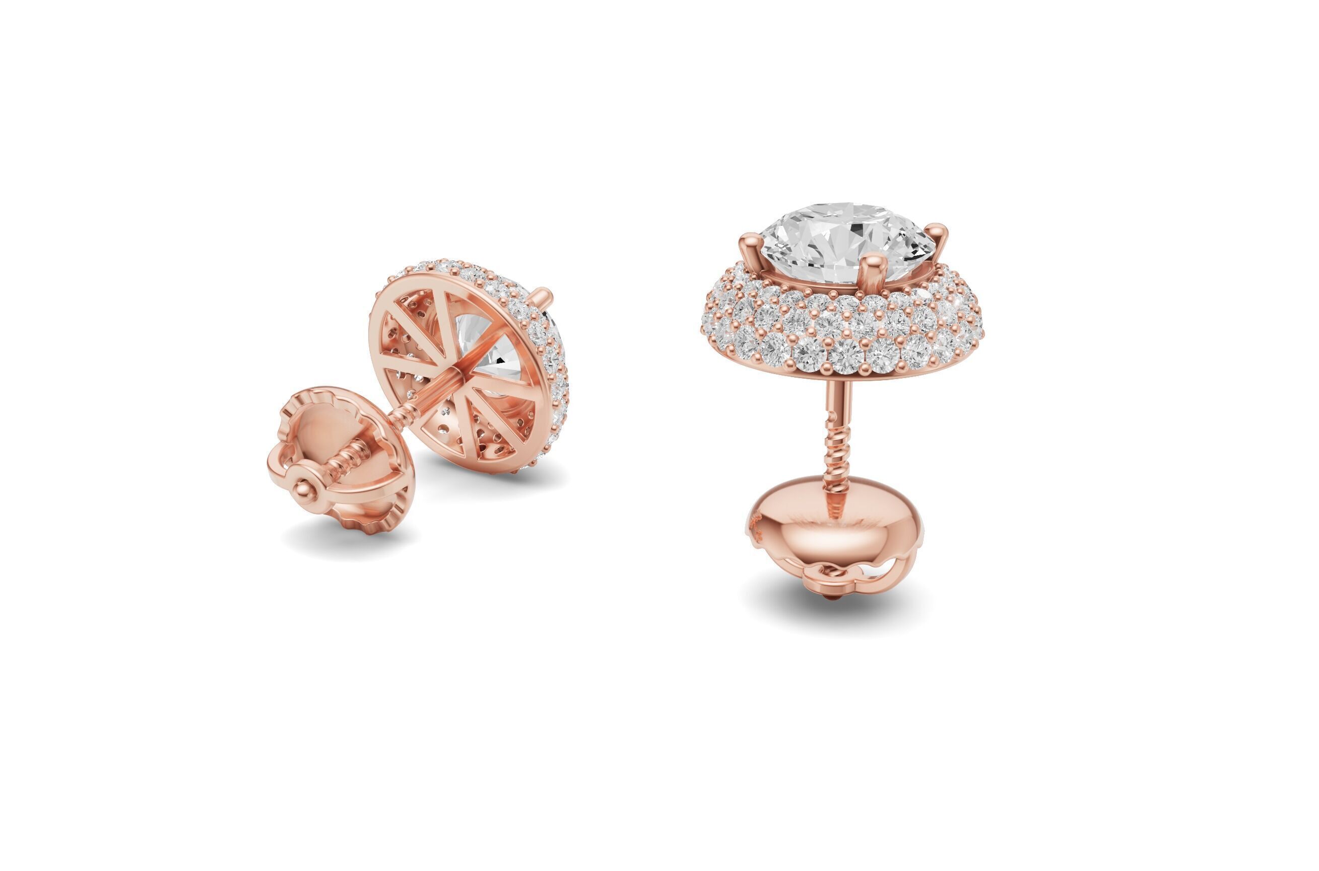 Pointer Diamond With Small Round Diamond Studs 3D print model_6