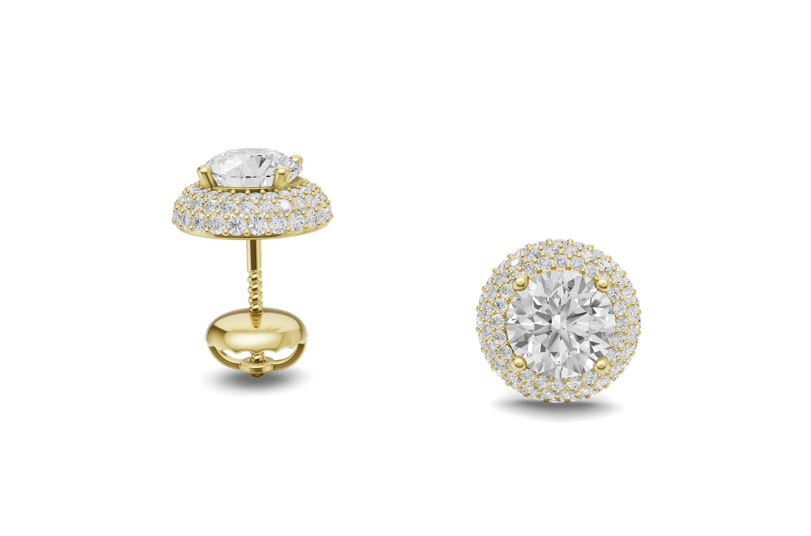 Pointer Diamond With Small Round Diamond Studs 3D print model_3