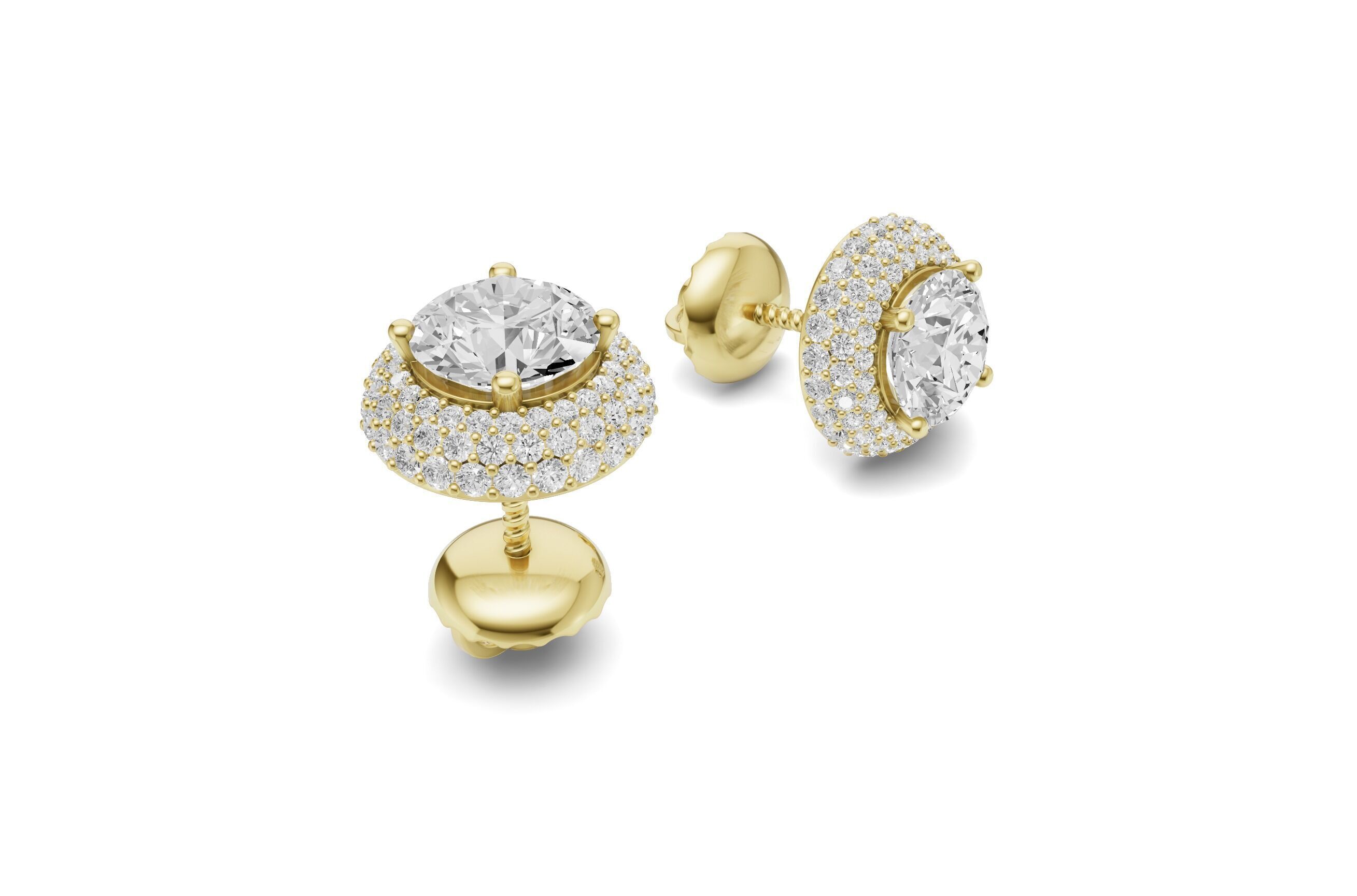 Pointer Diamond With Small Round Diamond Studs 3D print model_9