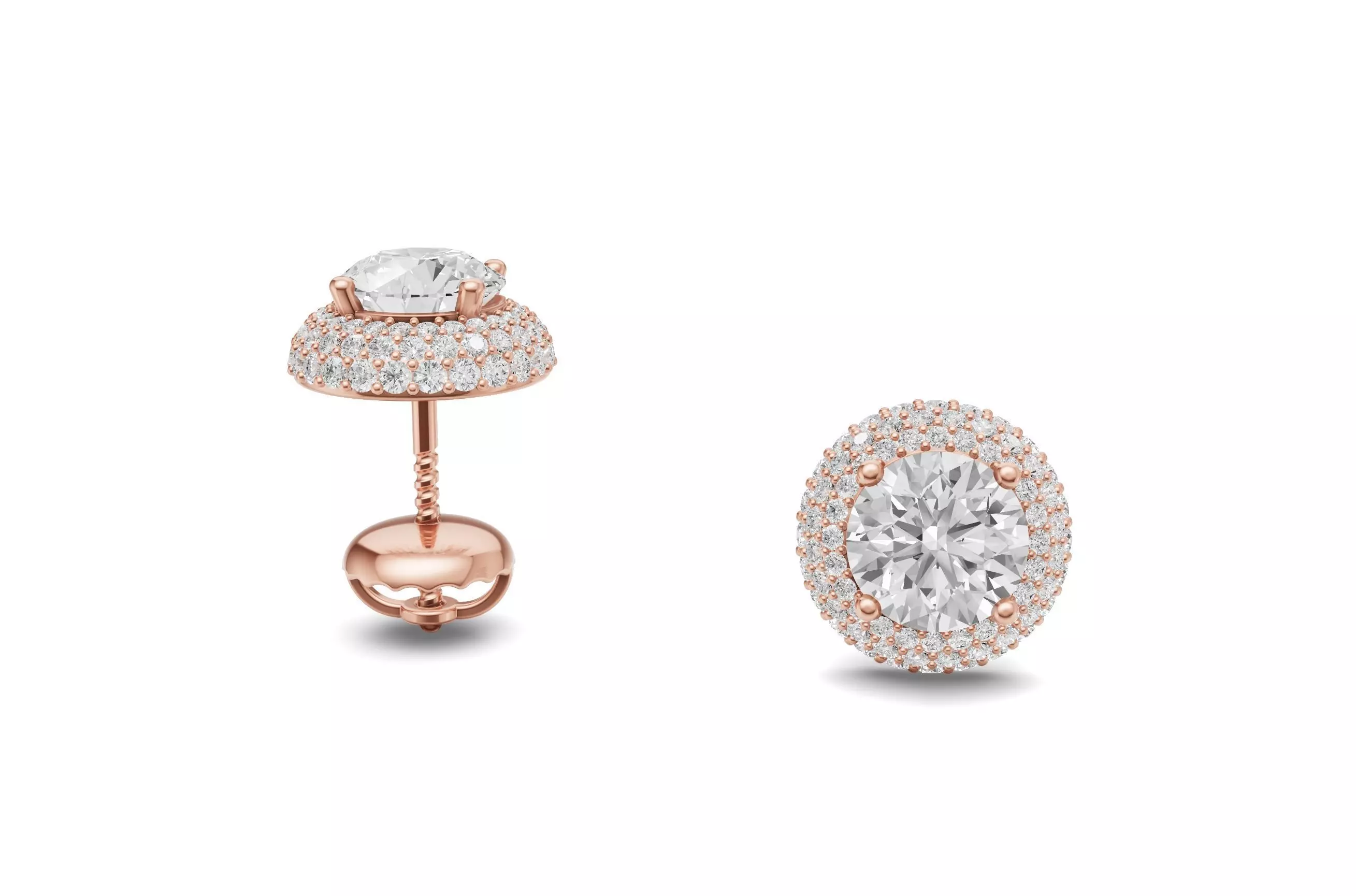 Pointer Diamond With Small Round Diamond Studs 3D print model_0