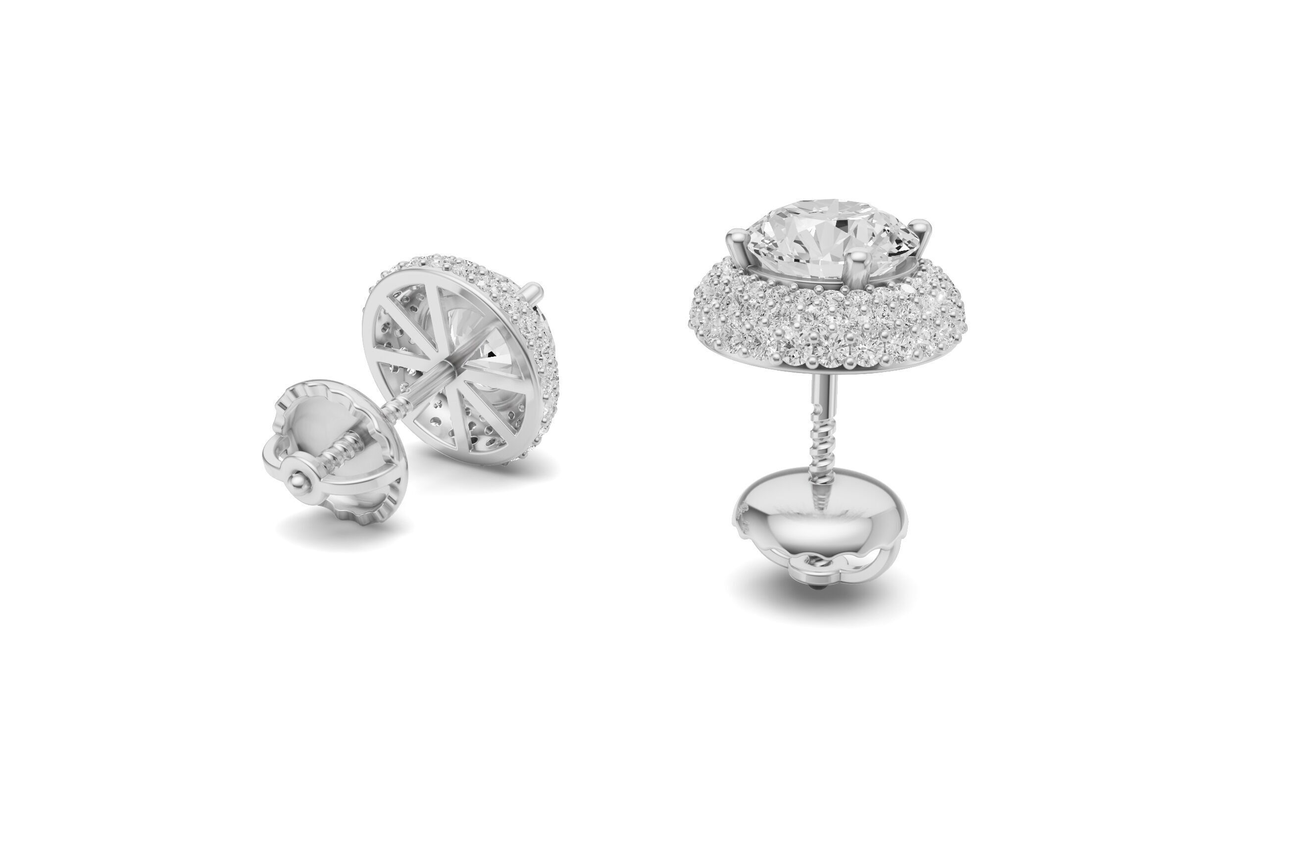 Pointer Diamond With Small Round Diamond Studs 3D print model_4