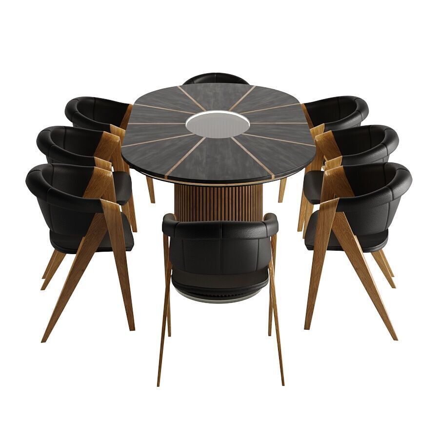 Dining set 3D model_1